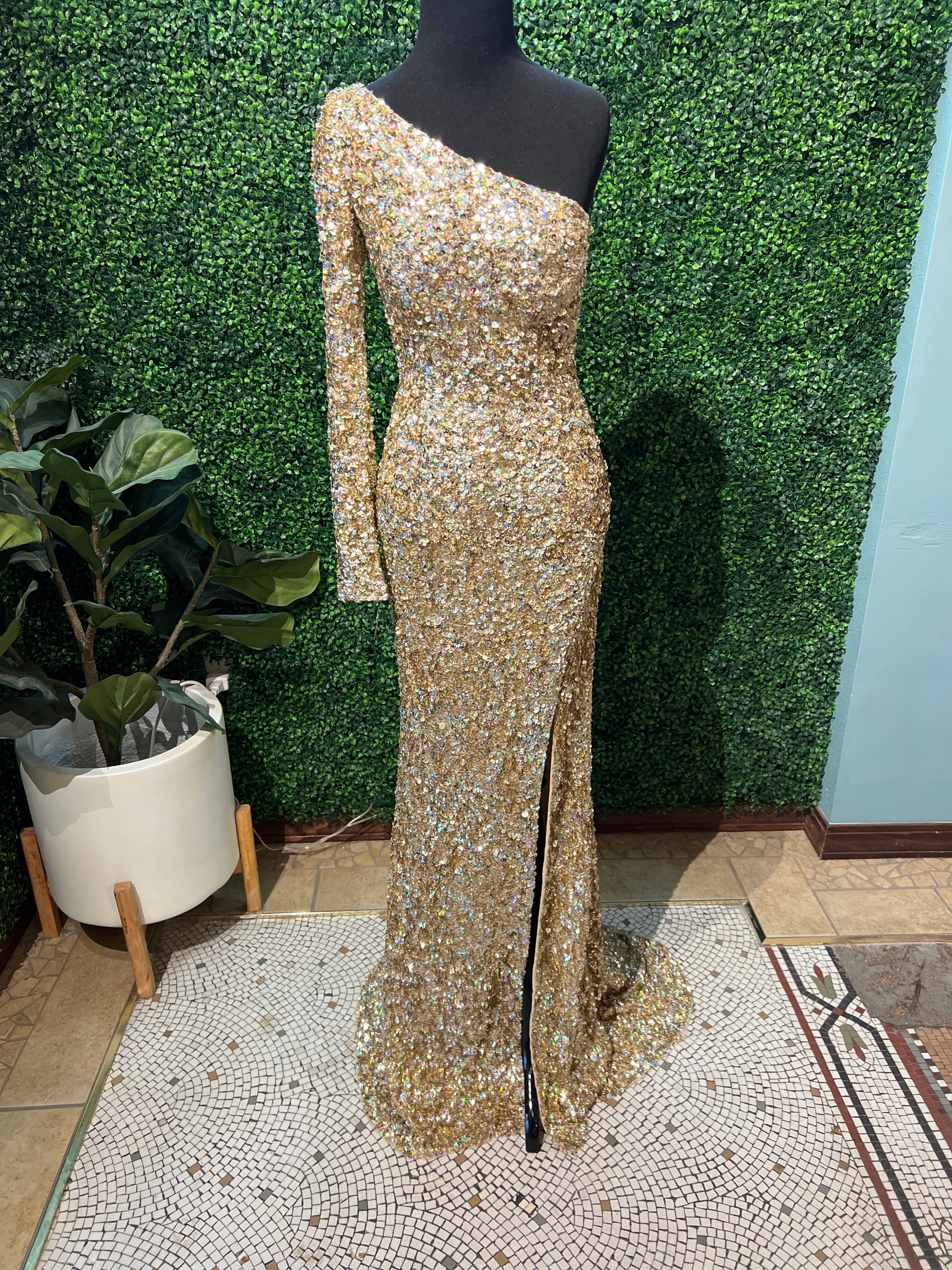Prom Dress 54797 | Light Gold