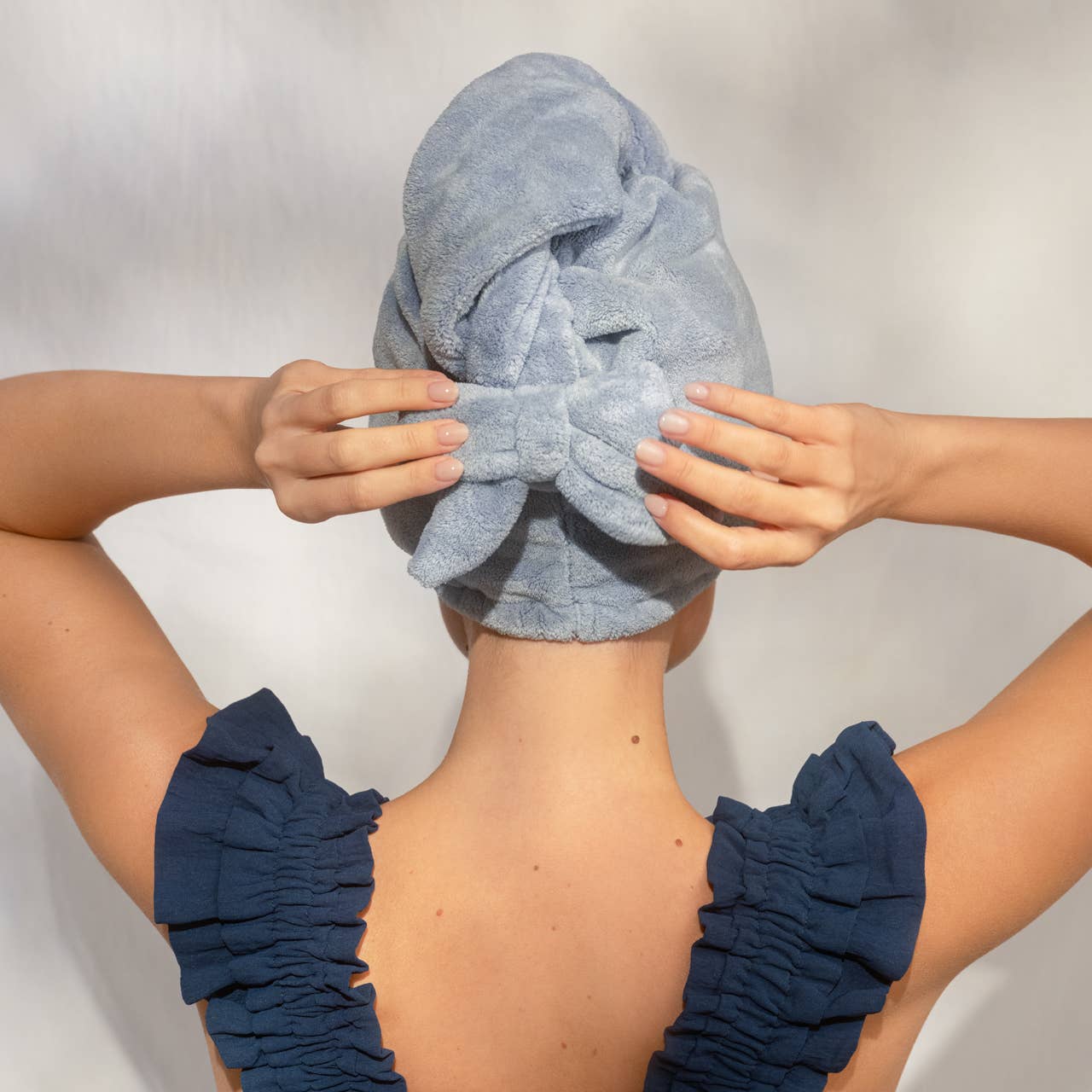 Plush Microfiber Hair Towel | Coastal Blue