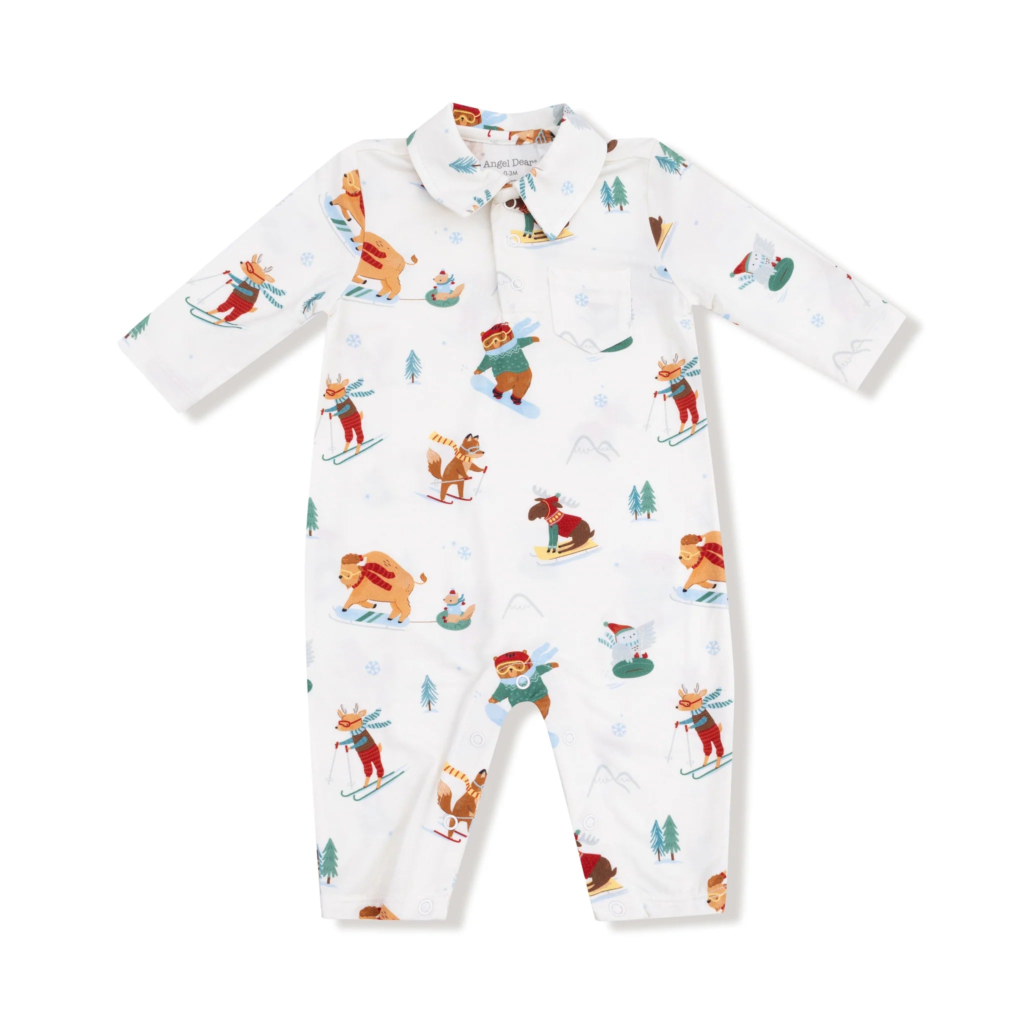 Angel Dear Polo Romper | Winter Animal Sports