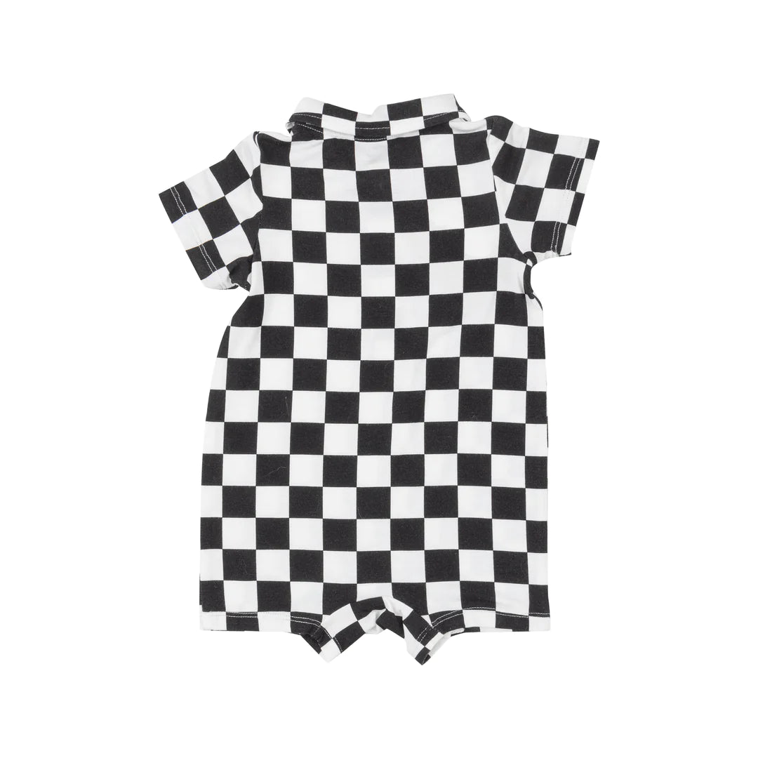 Polo Shortie | Black Checkered