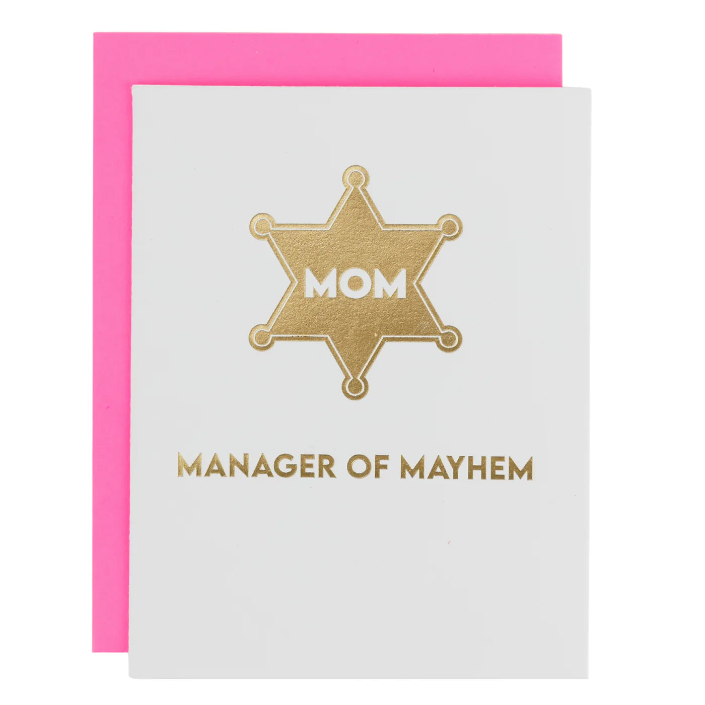 Mom Manager of Mayhem Letterpress Card