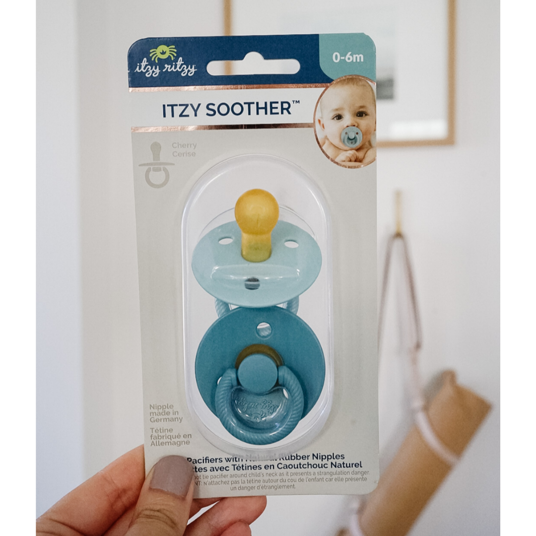 Itzy Soother™ Natural Rubber Paci Sets | Coconut + Toast