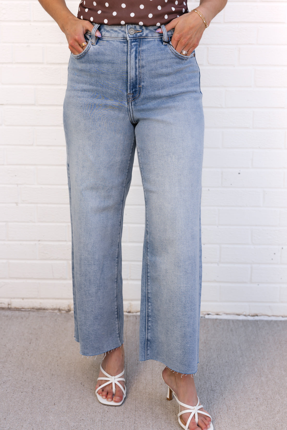 Nori High Rise Cropped Wide Leg Jean | Light