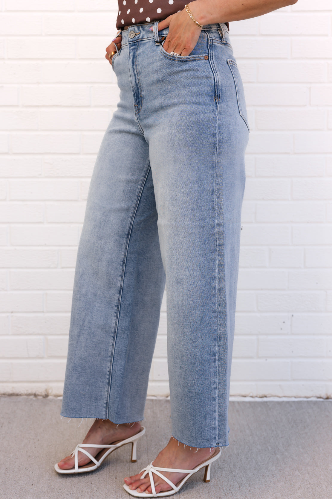 Nori High Rise Cropped Wide Leg Jean | Light