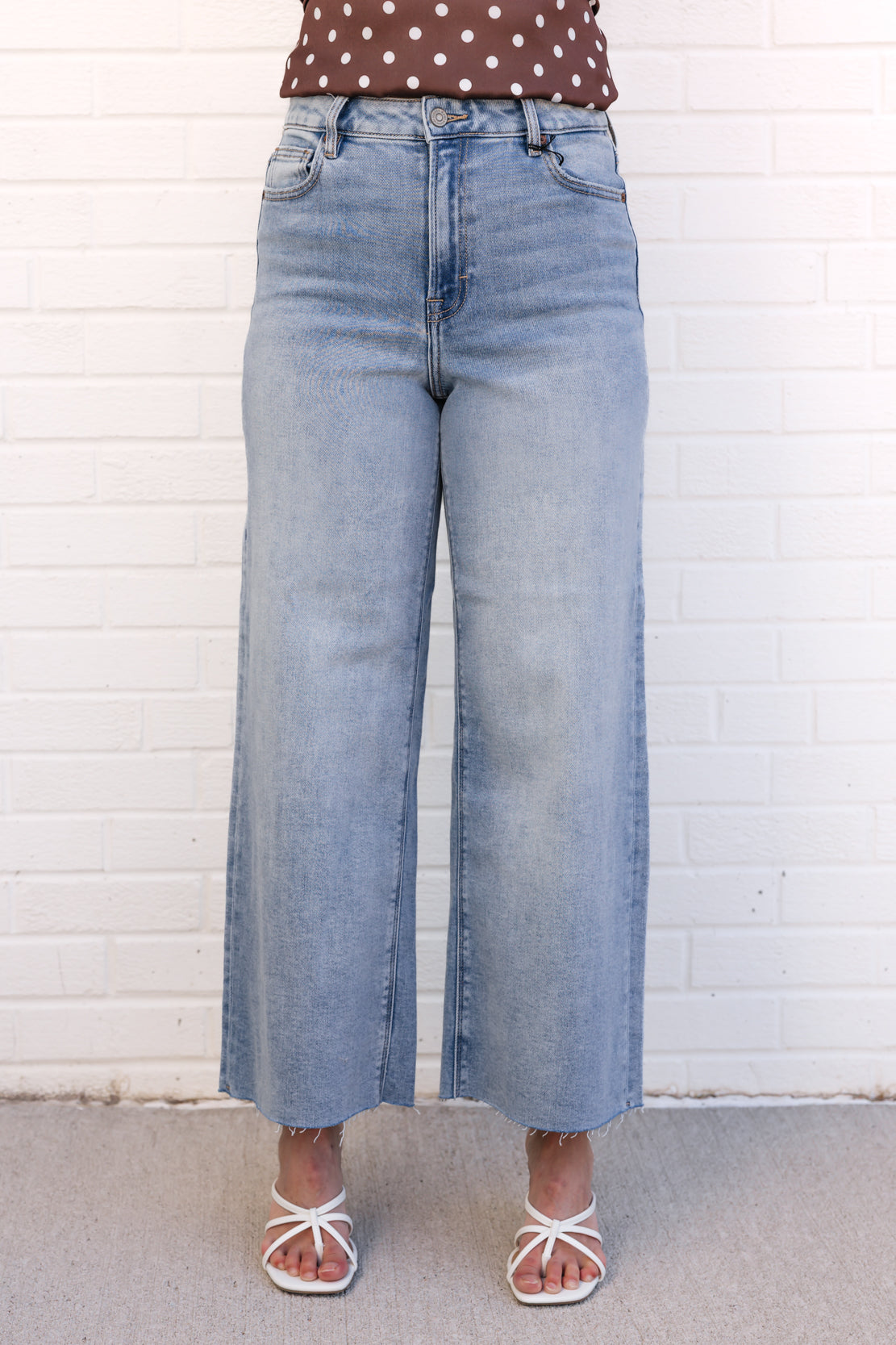 Nori High Rise Cropped Wide Leg Jean | Light