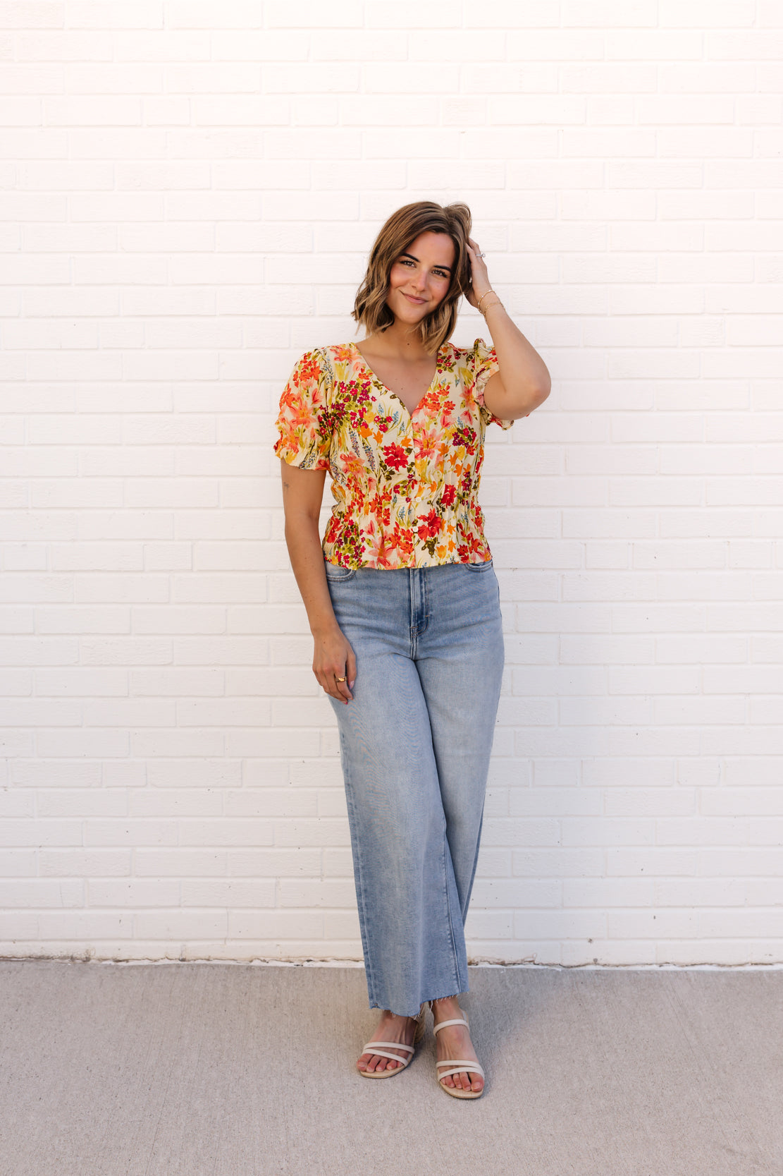 Sabine Floral Top | Yellow Multi