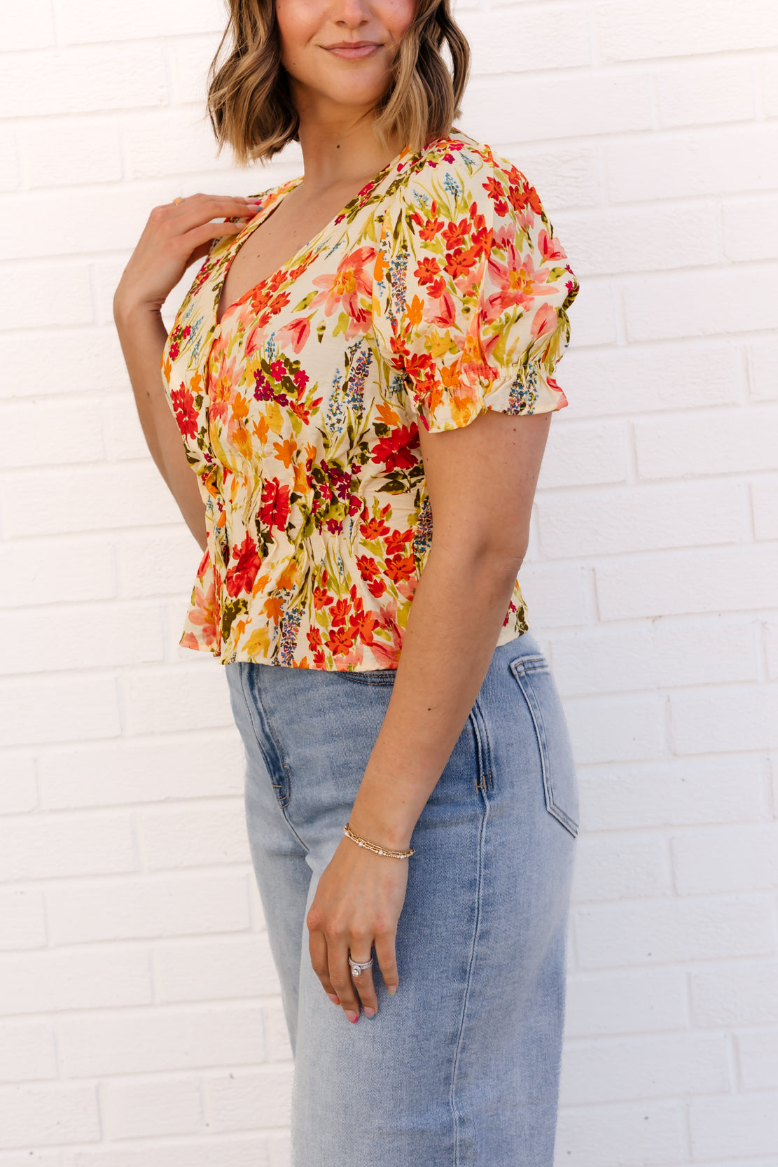Sabine Floral Top | Yellow Multi