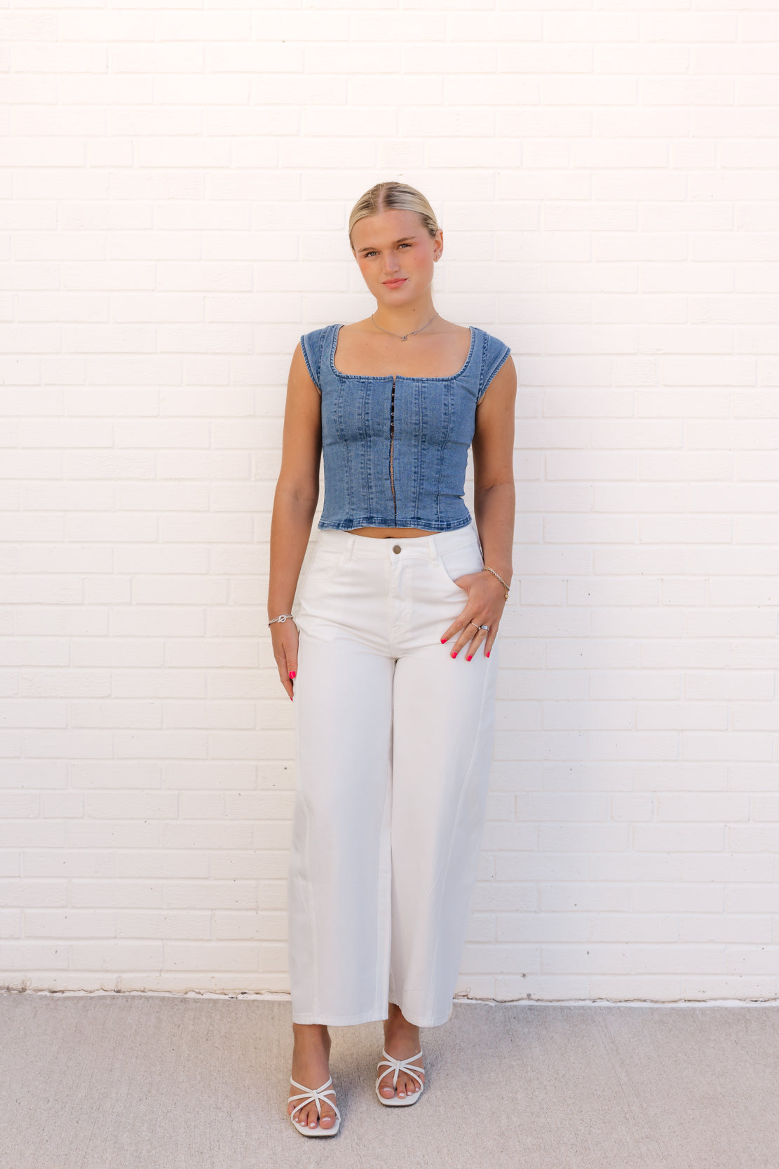 Marilyn Denim Corset | Skylight
