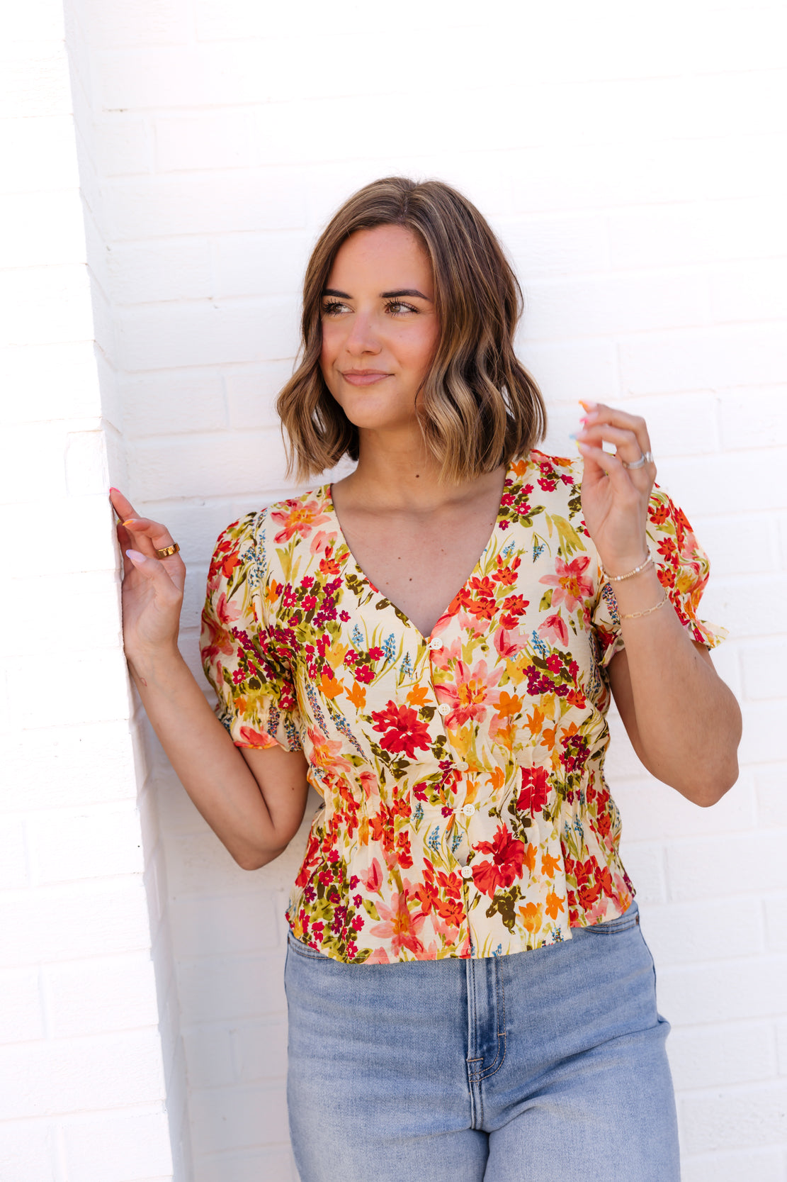 Sabine Floral Top | Yellow Multi