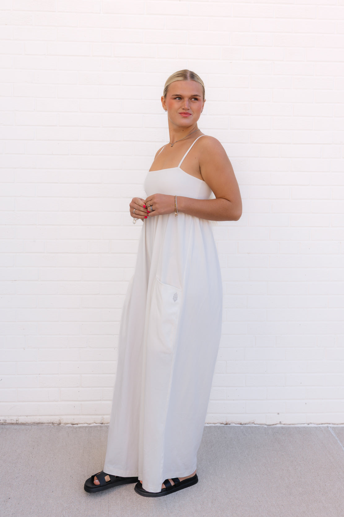 Hot Shot Strappy Onesie | Ivory