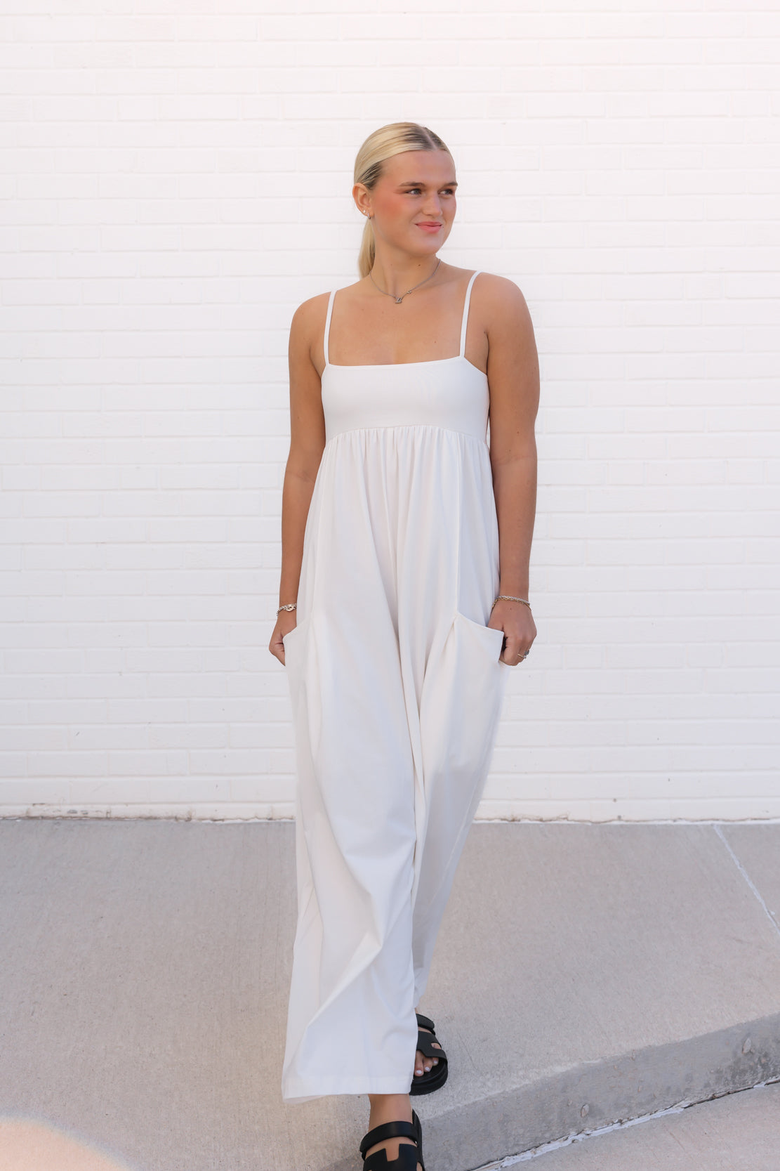 Hot Shot Strappy Onesie | Ivory