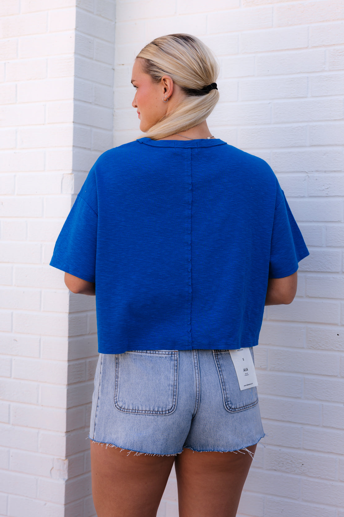 Katie Pocket Tee | Cobalt