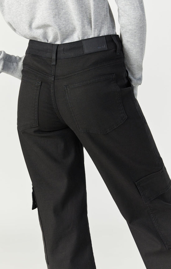 Alva Straight Leg Cargo Pant | Black Luxe Twill