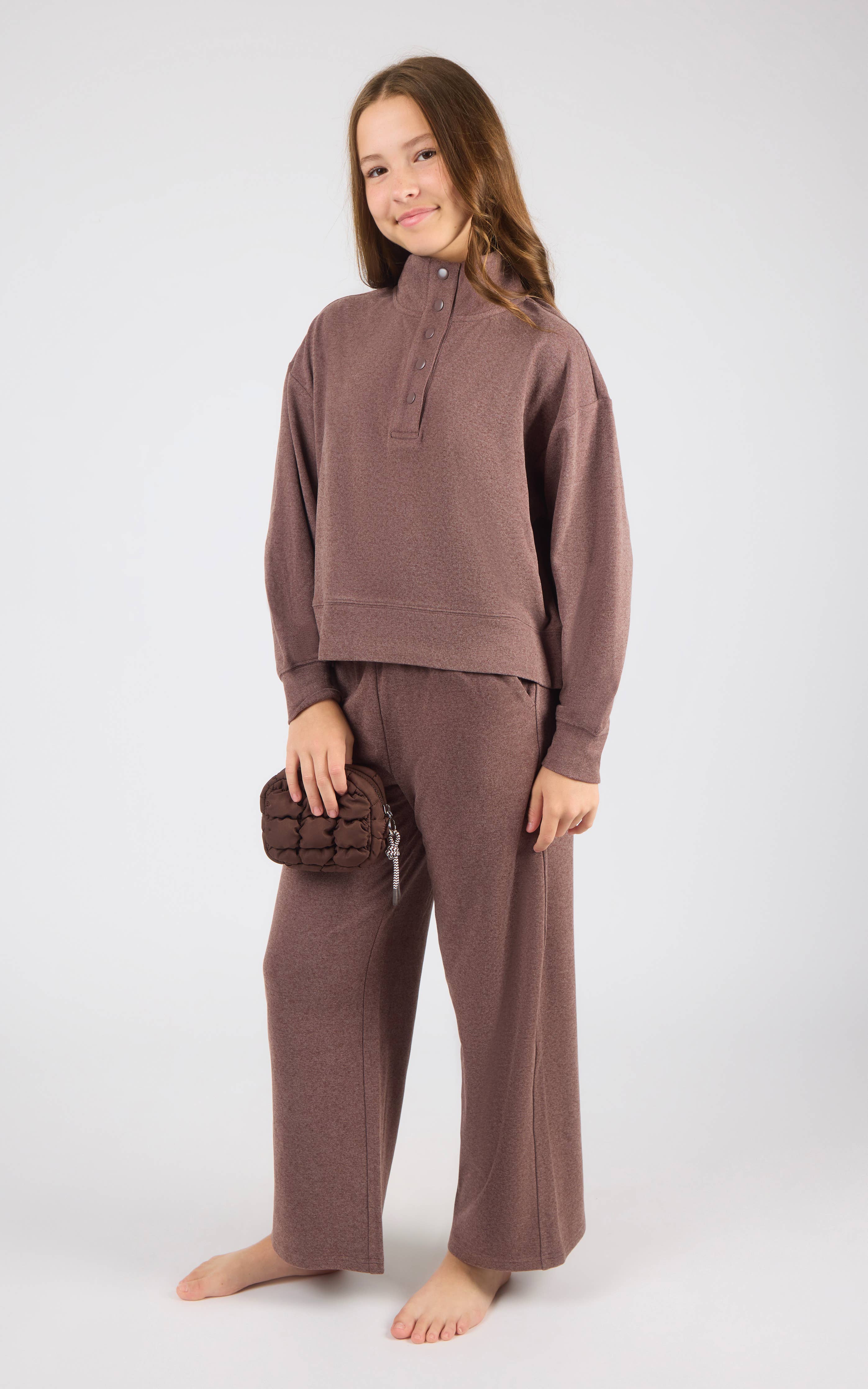 Tween Girls Mock Neck Pullover Set | Shopping Bag