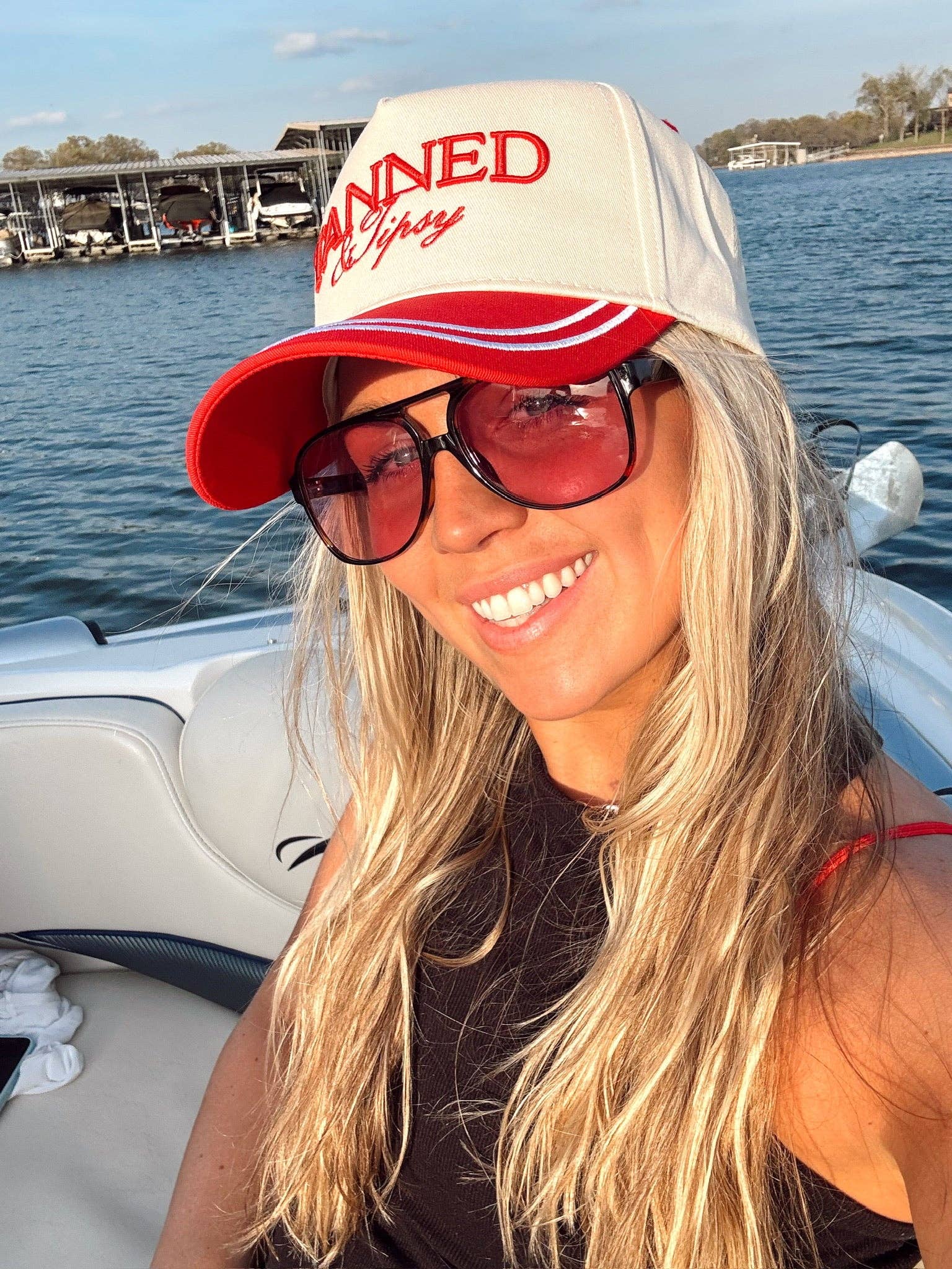 KENZKUSTOMZ Tanned & Tipsy Vintage Trucker Hat | Red