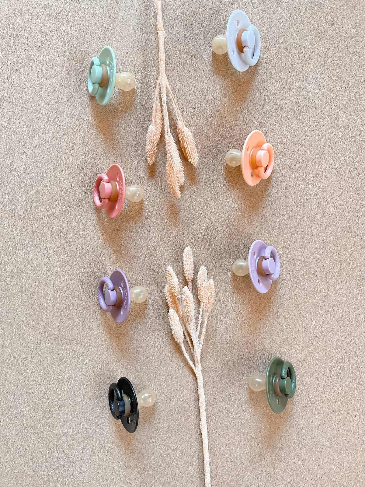 Itzy Soother™ Natural Rubber Paci Sets | Coconut + Toast