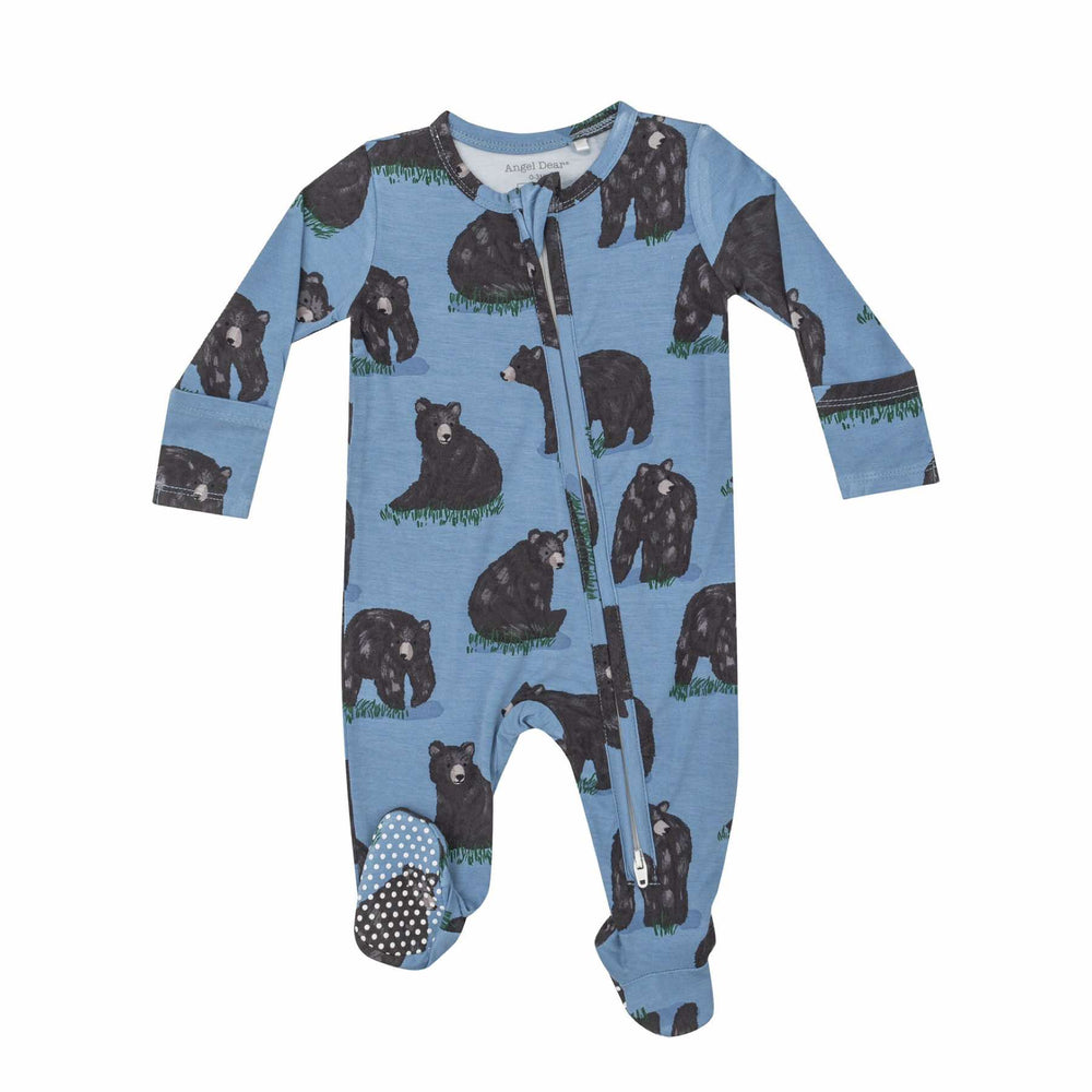 Angel Dear 2 Way Zipper Footie | Black Bears