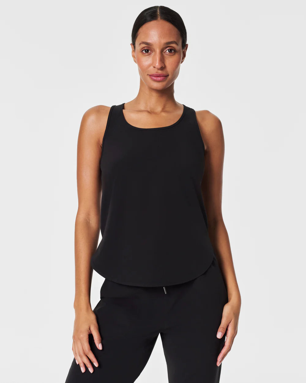 Spanx On The Move Curved Hem Tank | Black