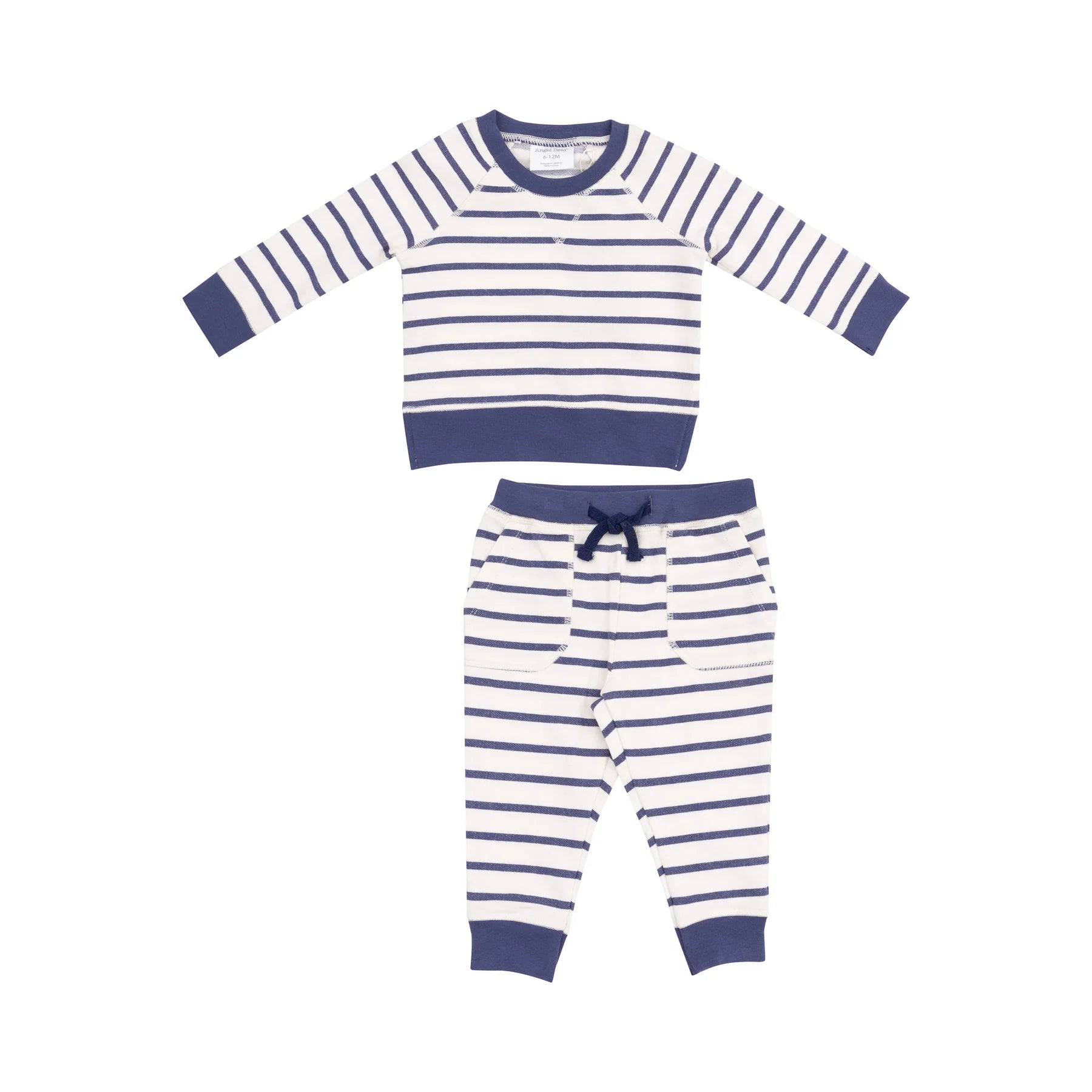 Angel Dear Sweatshirt & Jogger Set | Navy Stripe