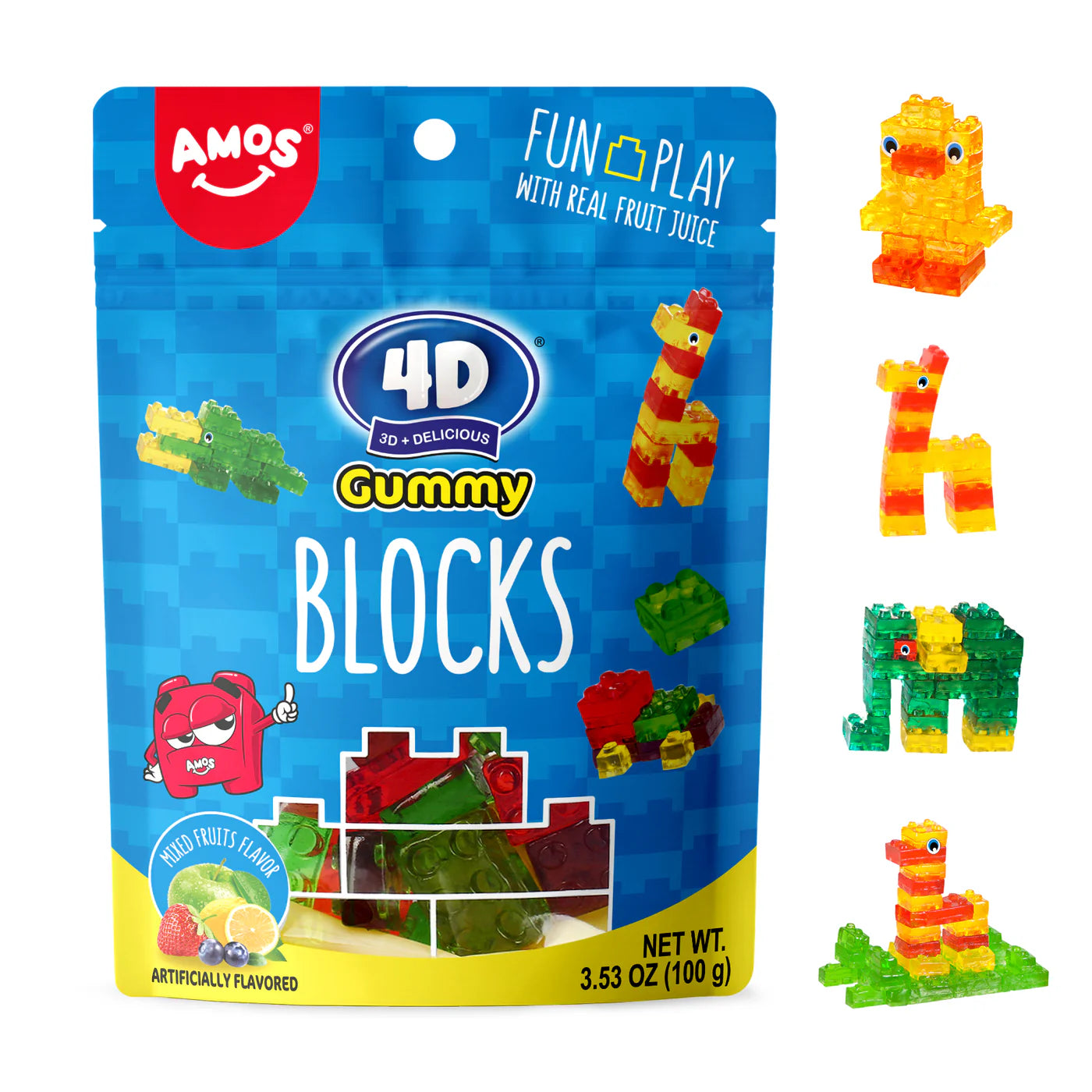 Amos Fruit Gummy Blocks 5oz