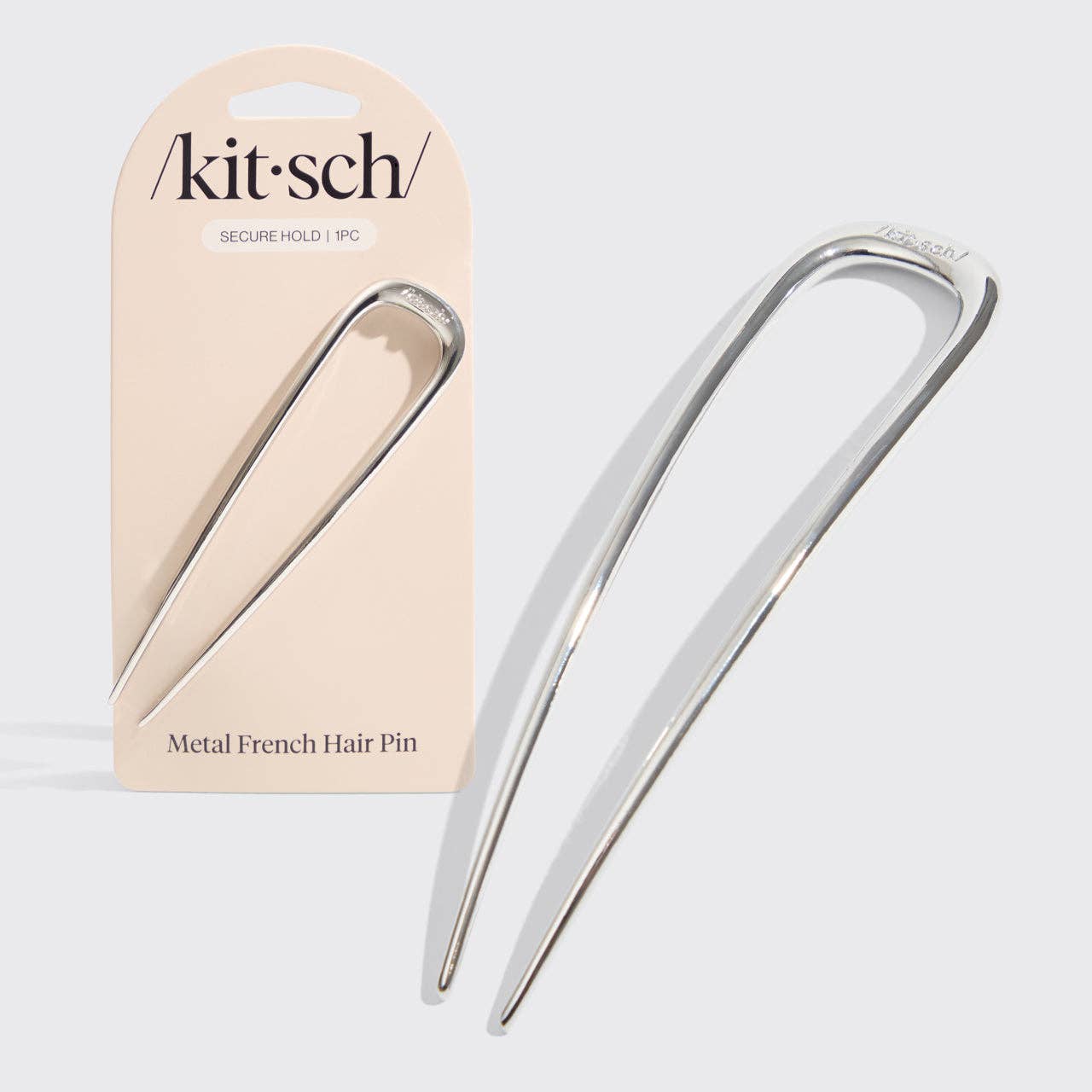 Metal French Hair Pin | Silver