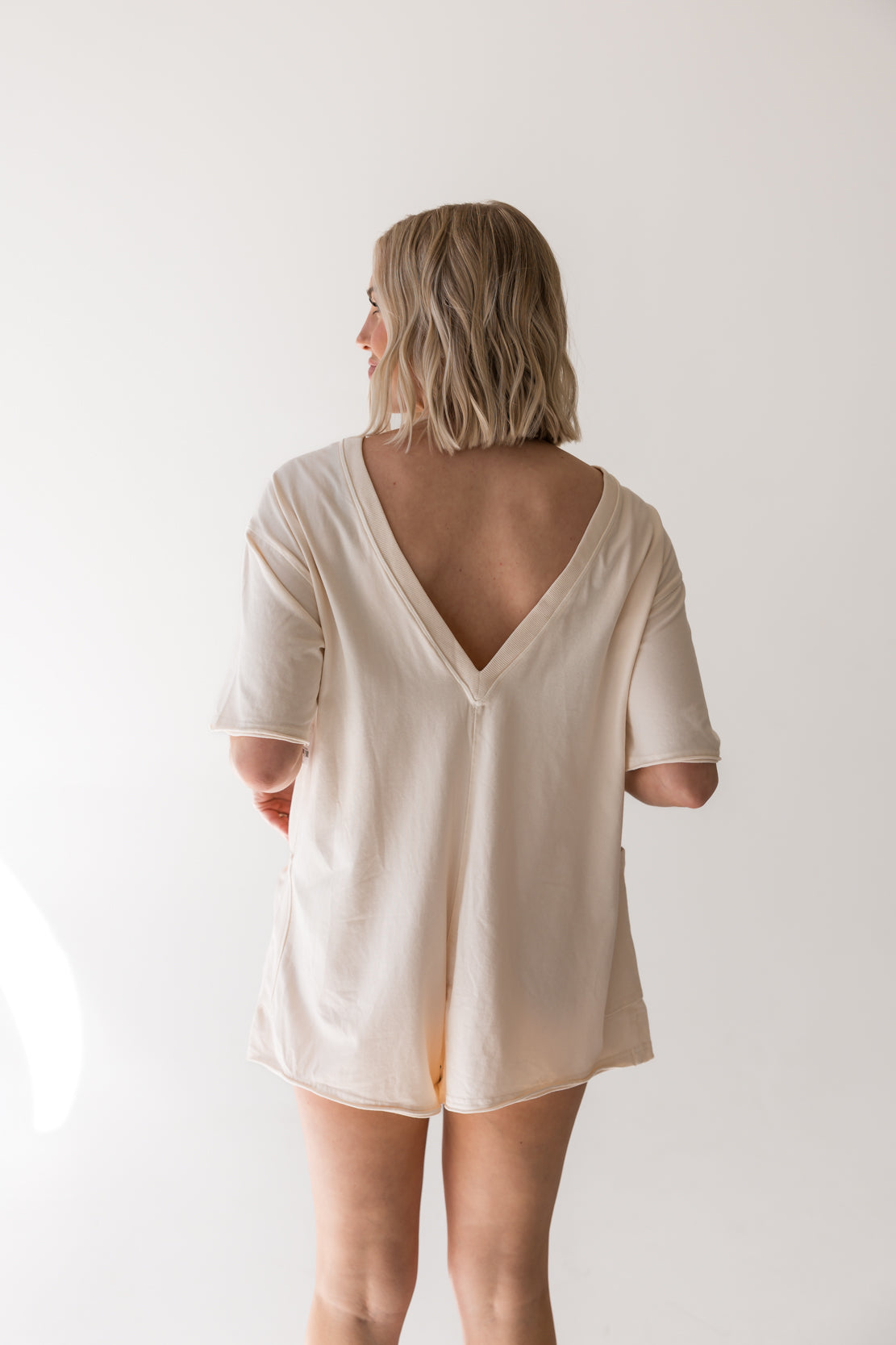 Hot Shot Tee Romper | Bleached Clay