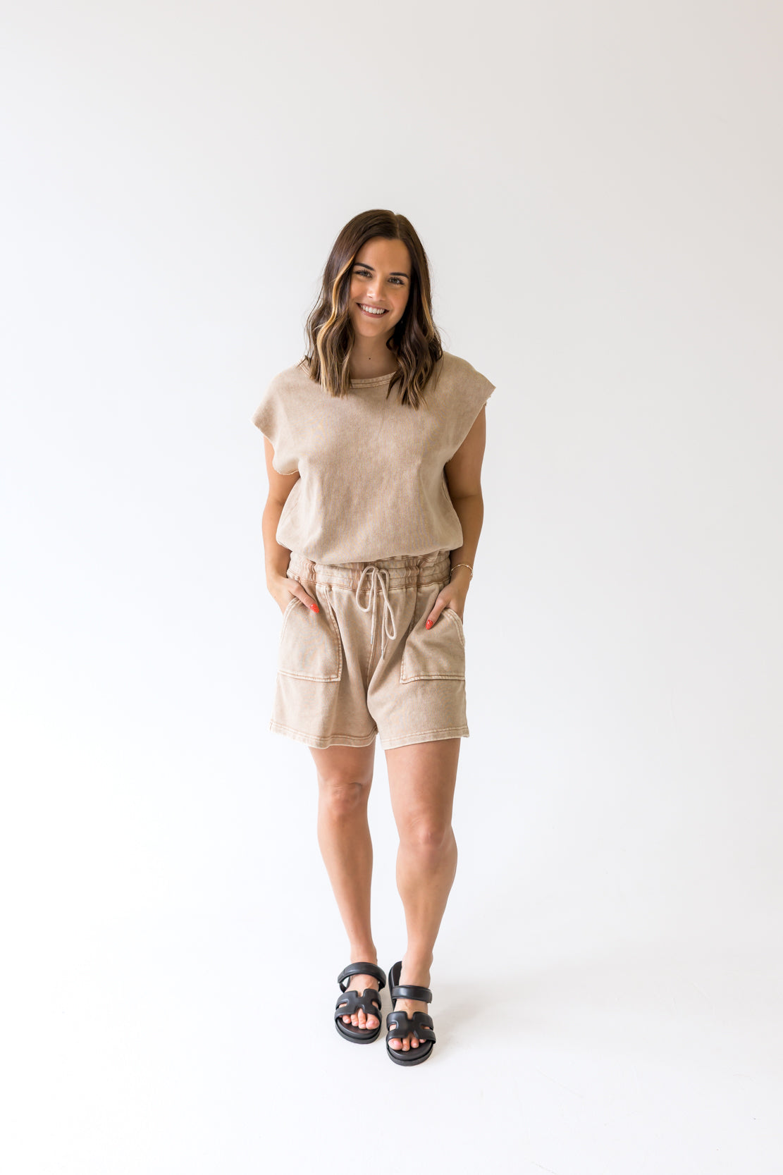 Caroline Knit Romper | Dark Taupe