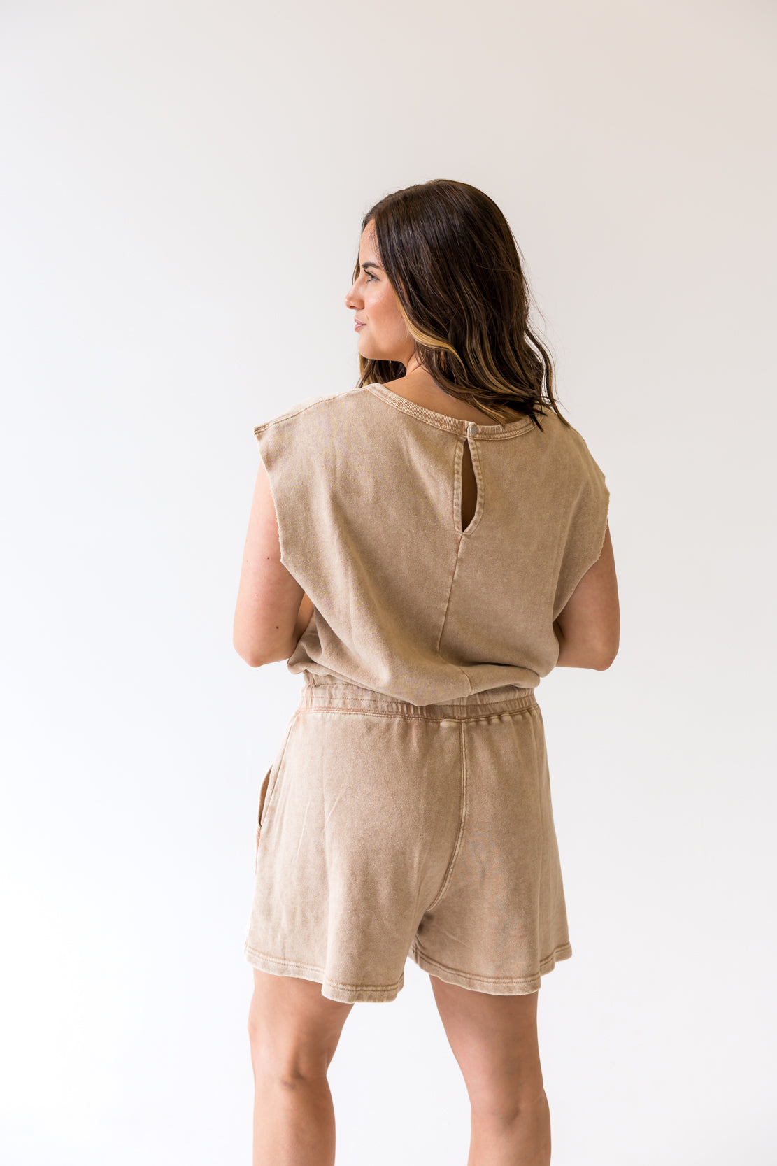 Caroline Knit Romper | Dark Taupe