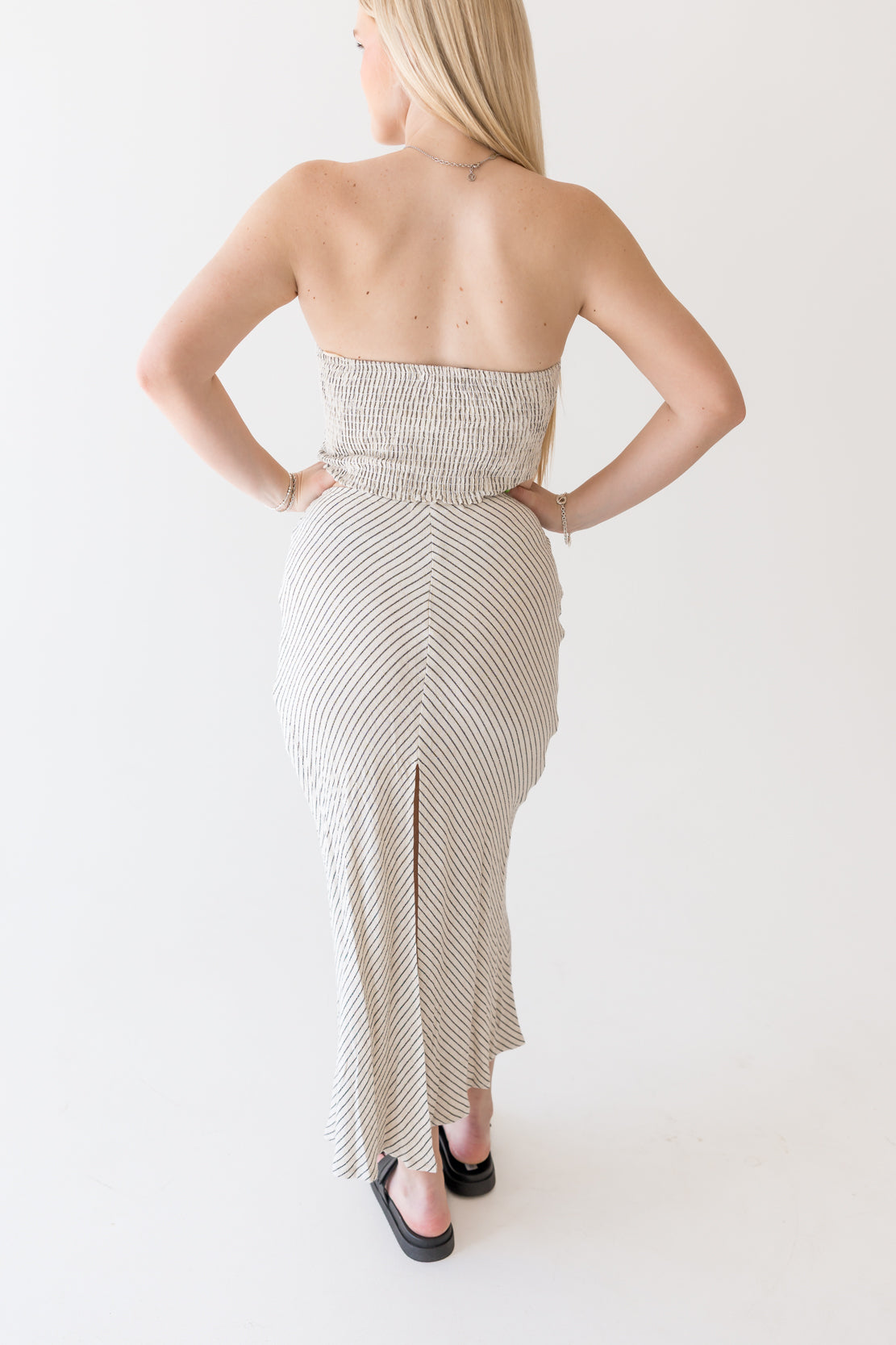 Hannah Striped Skirt & Tank Set | Oatmeal