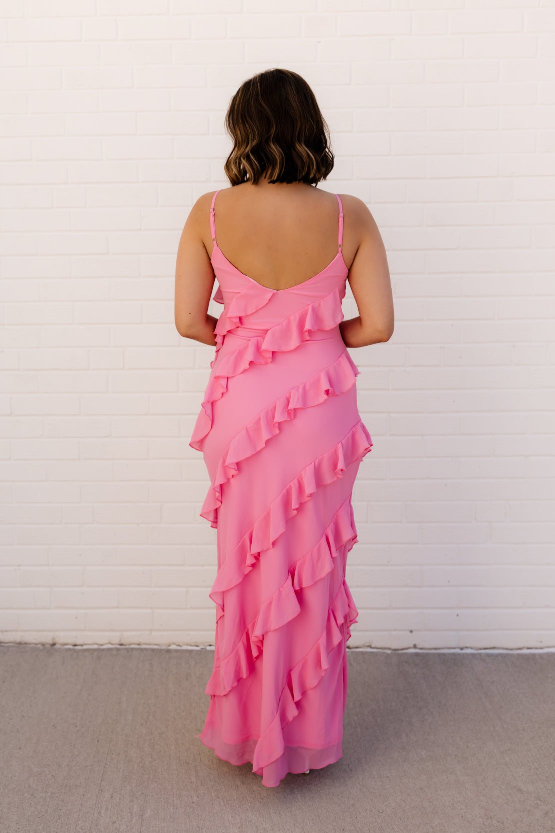 Cassie Ruffled Maxi Dress | Pink