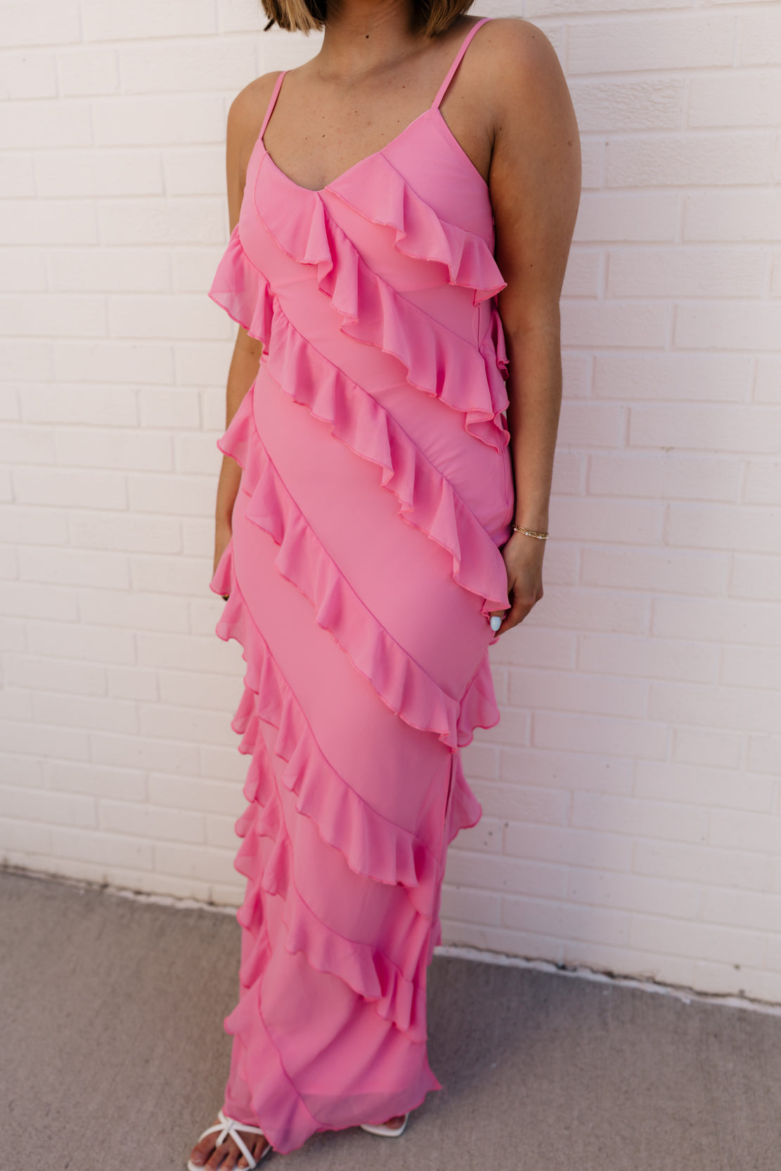 Cassie Ruffled Maxi Dress | Pink