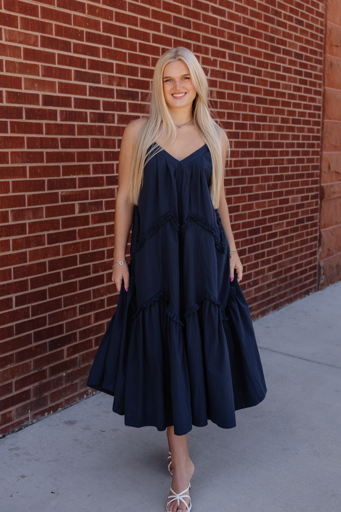 Alessia Tiered Maxi Dress | Dark Navy
