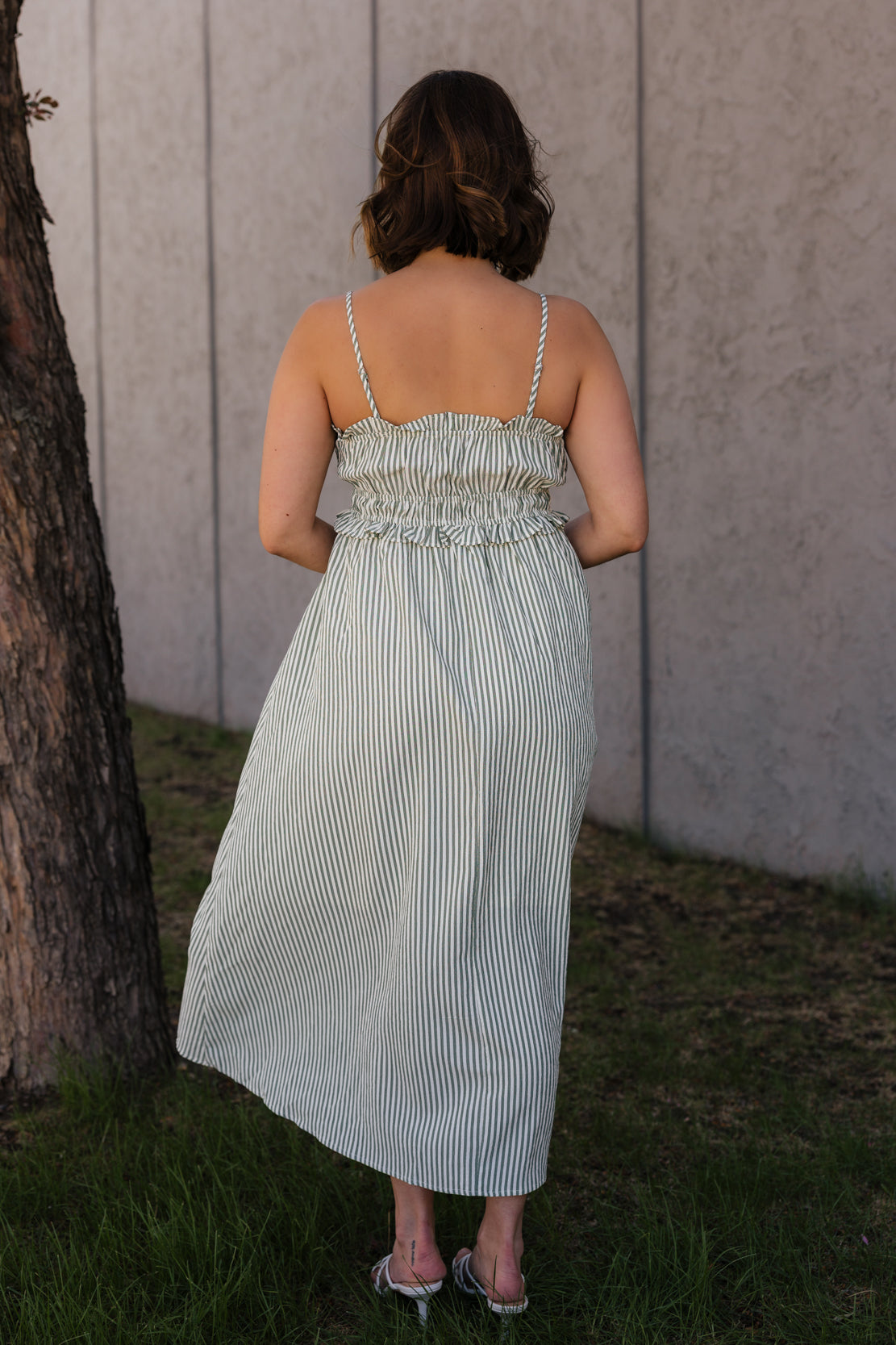 Emma Striped Maxi Dress | Green