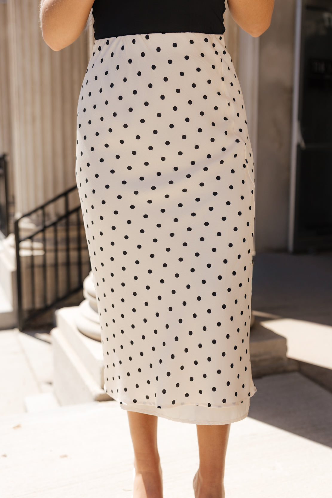 Sydney Polka Dot Midi Skirt | Cream/Black