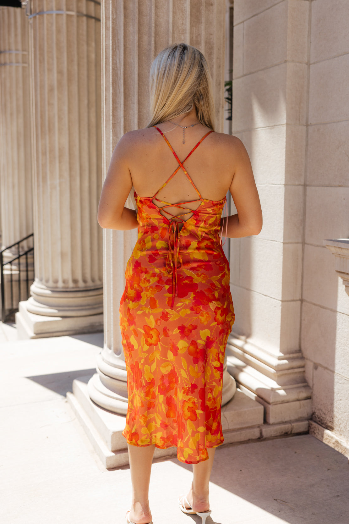 midi sunset dress Sally Floral Midi Dress