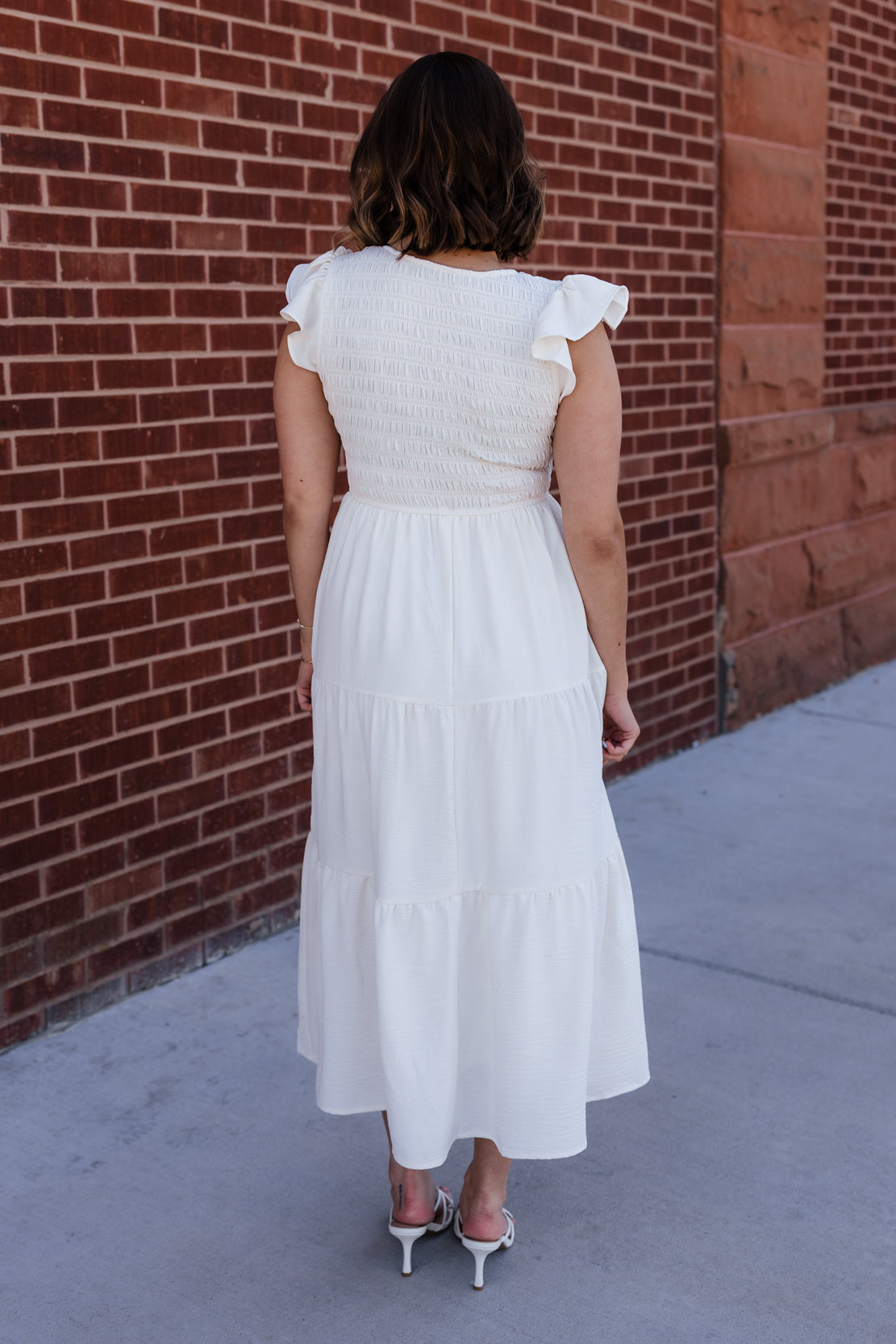 Juliana Flutter Sleeve Maxi Dress | Cream