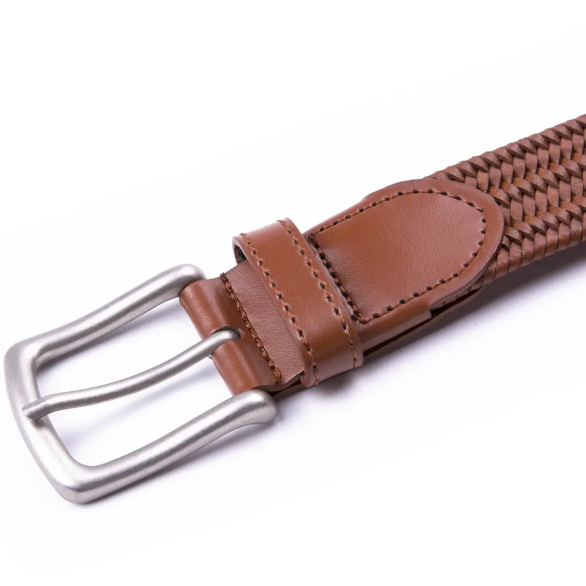 Leather Braided Bet | Cognac