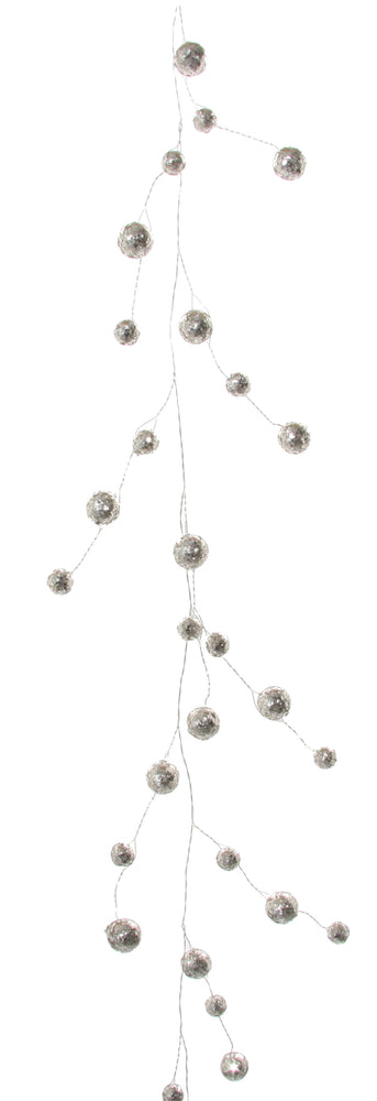 51386 Glitter Mini Ball Garland Silver