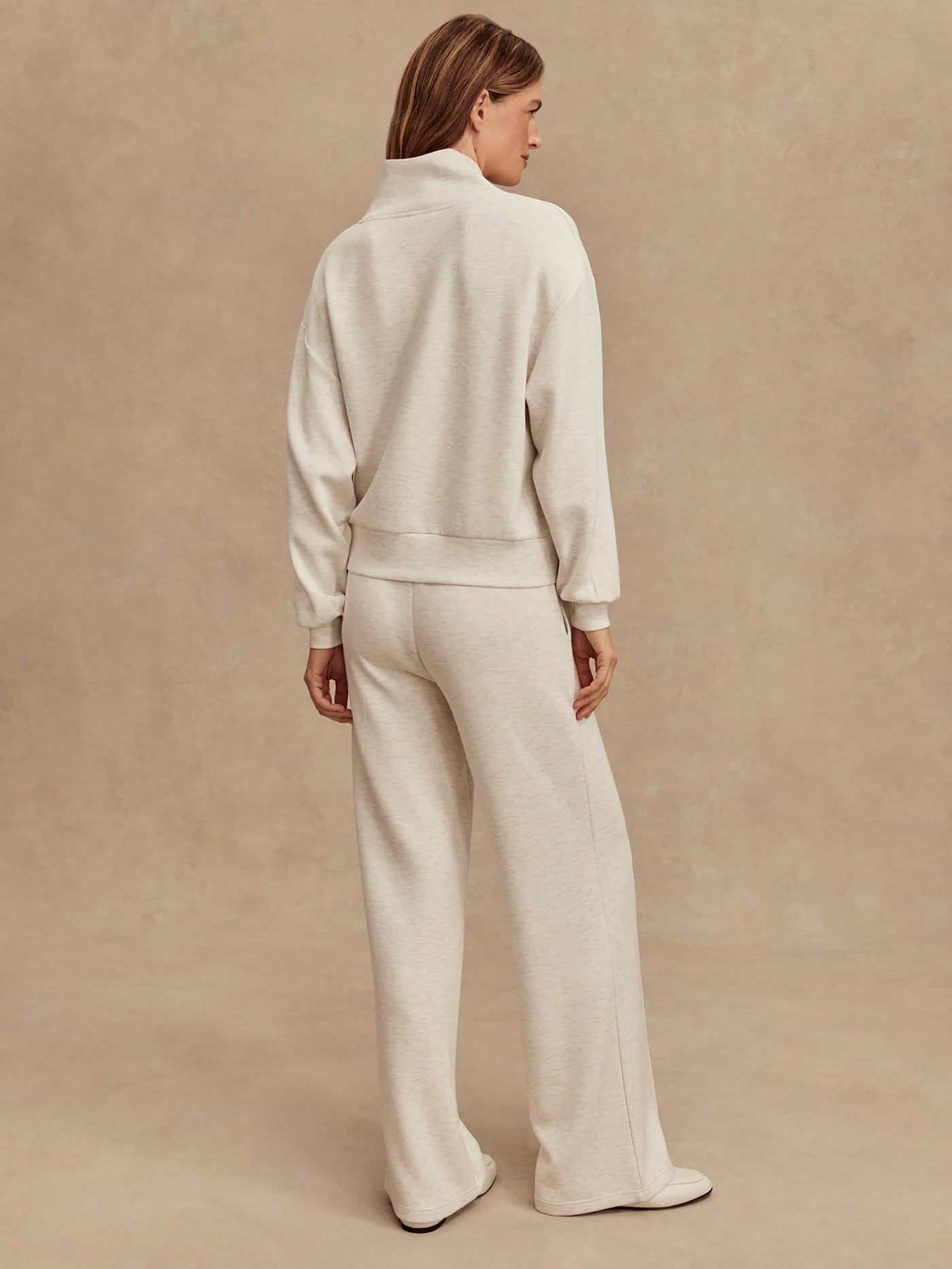 The Wide Leg Pant 28" | Ivory Marl