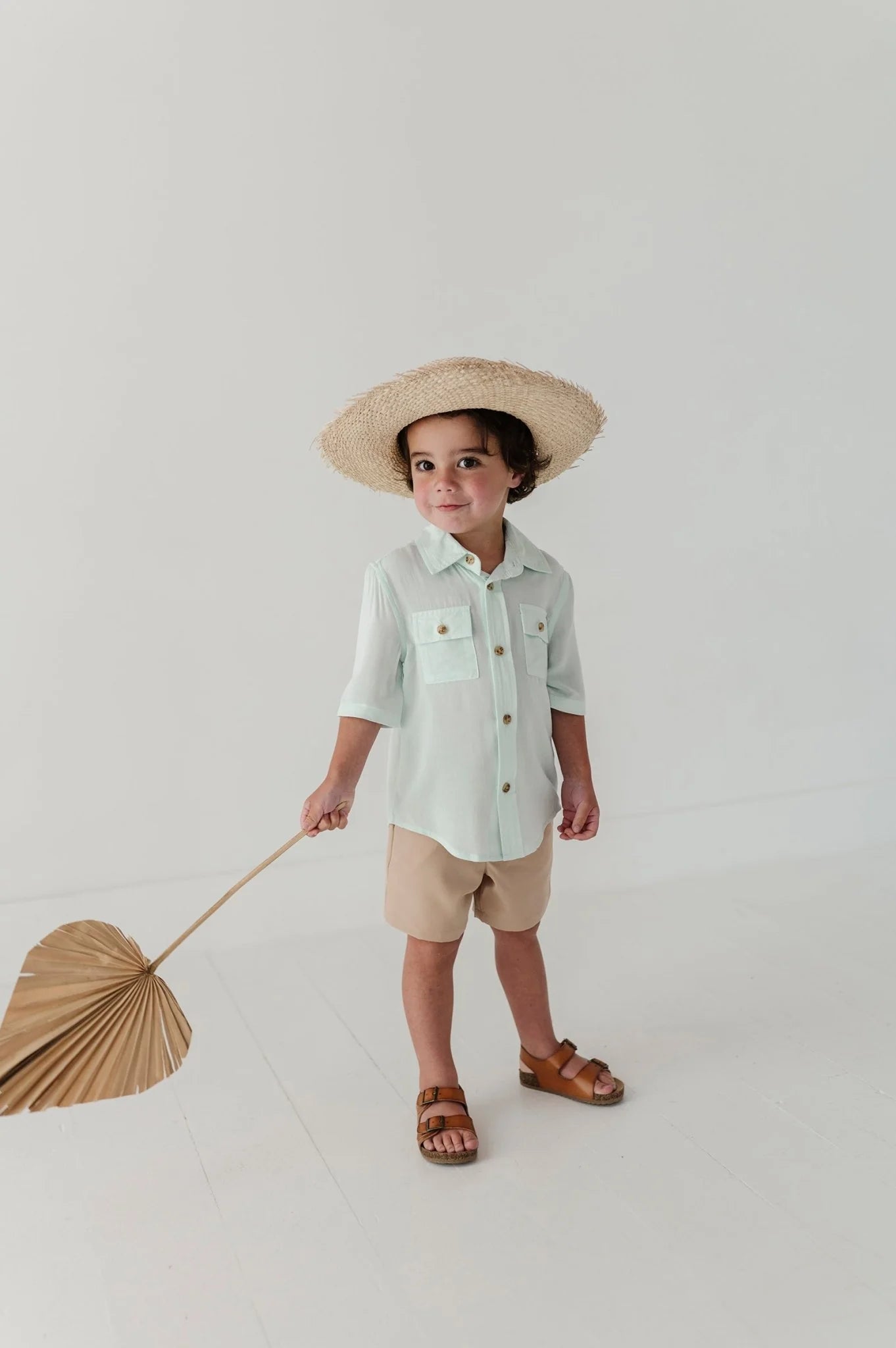 Babysprouts Boy's Utility Shirt | Sky Blue
