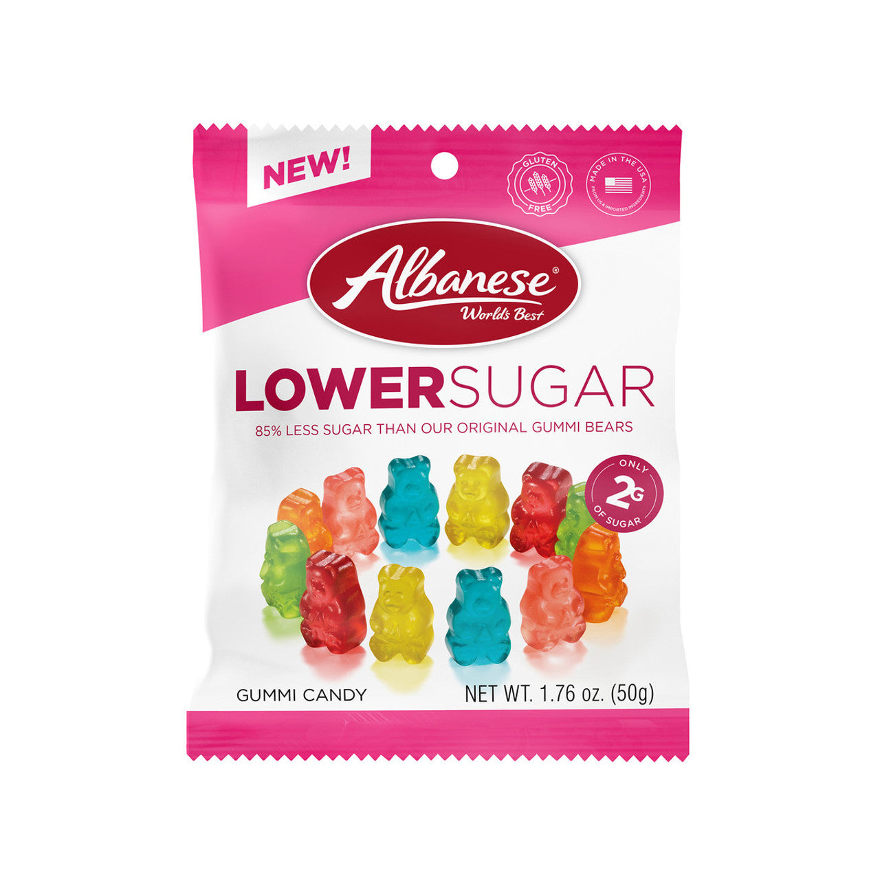 Lower Sugar 6 Flavor Gummi Bears 1.76oz.