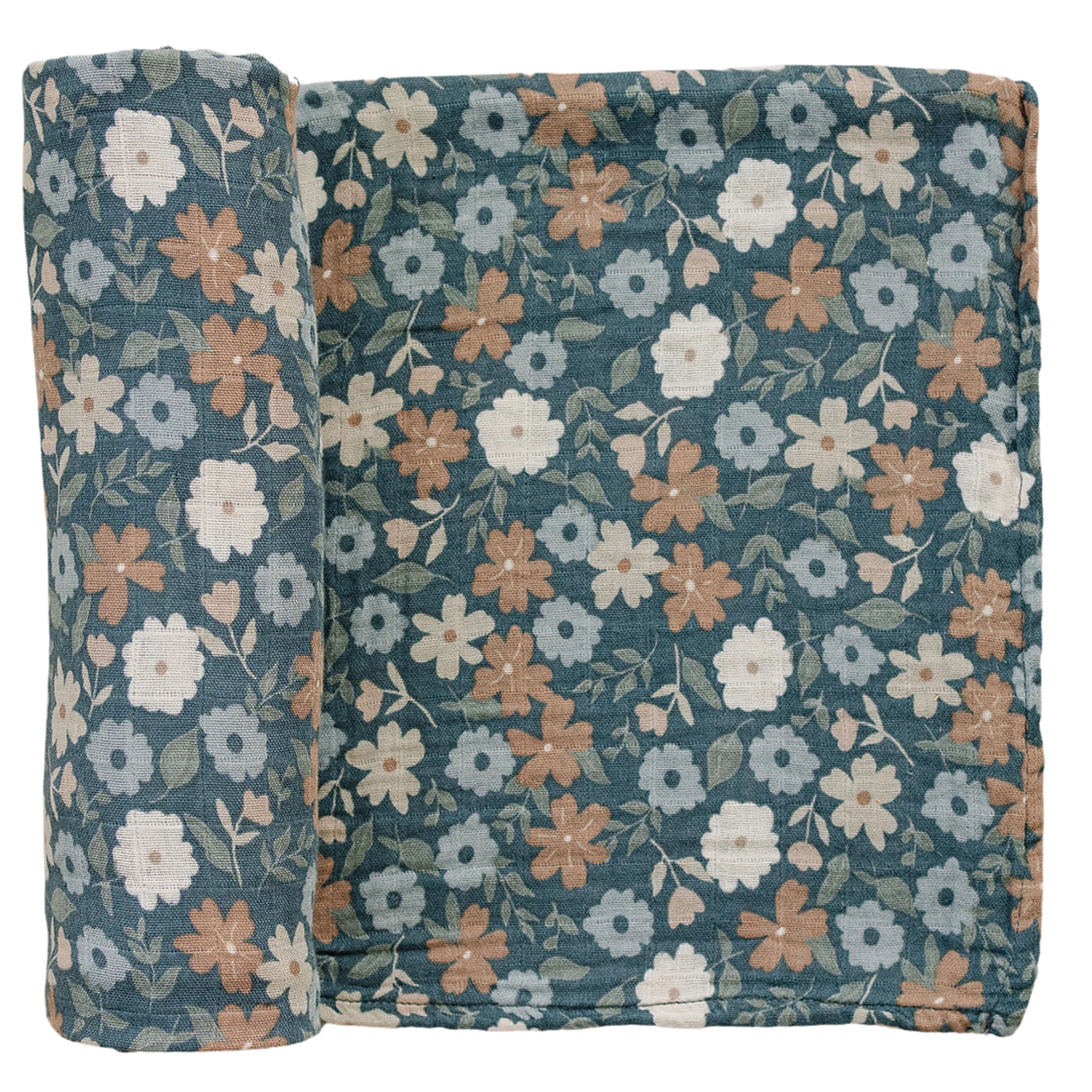 Muslin Swaddle Blanket | Midnight Floral