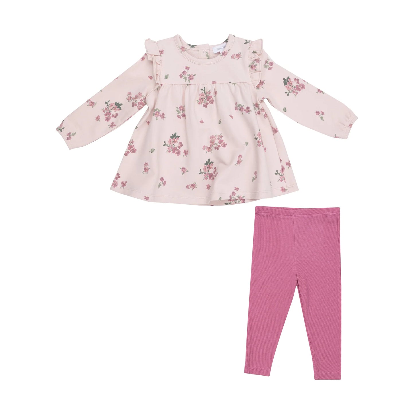 Angel Dear Ruffle Top Tunic & Rib Legging | French Terry Woodsorrel