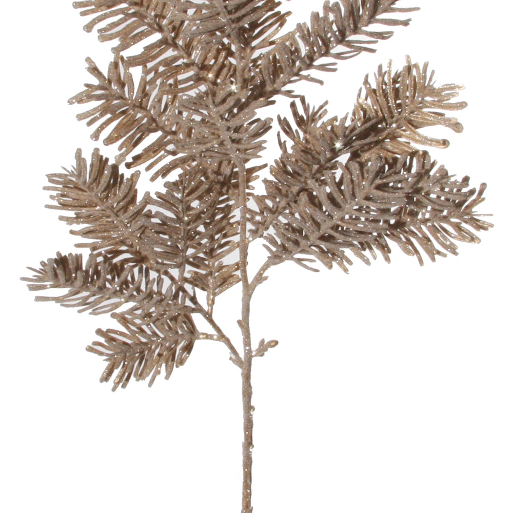 56808 Glitter Fir Branch Champagne