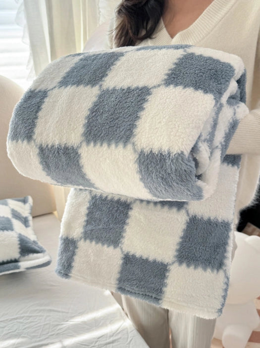 Block Fleece Blanket | Blue