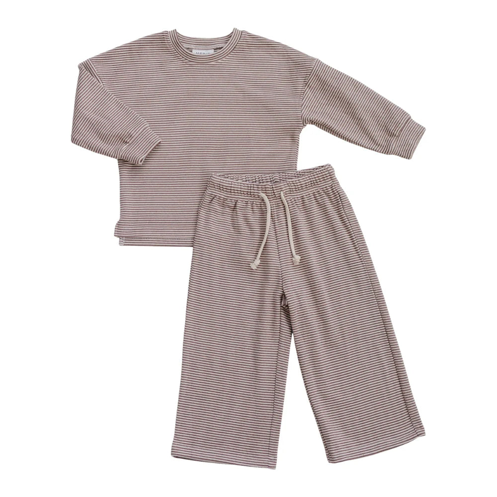 Striped Loungewear Set | Brown