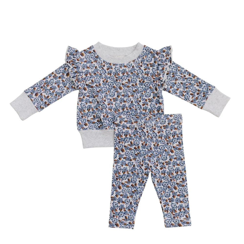 Ruffle French Terry Set | Blue Meadow