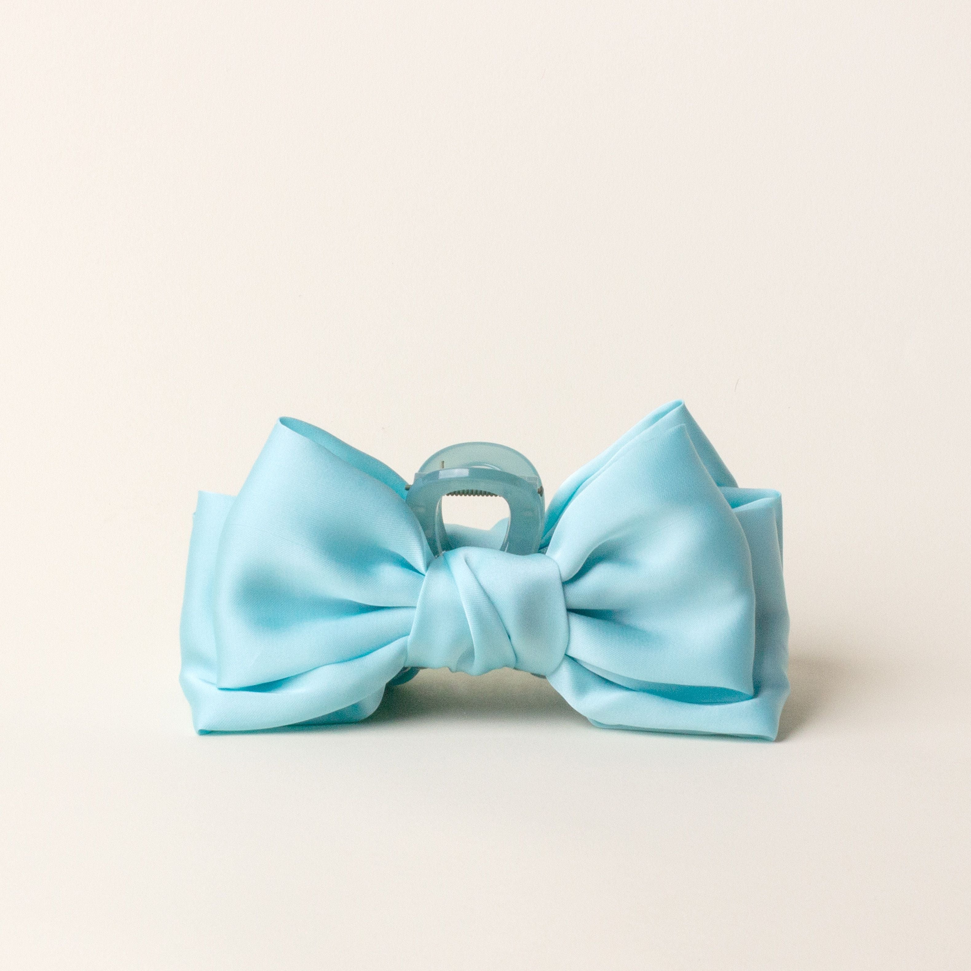 Satin Bow Claw Clip | Aqua