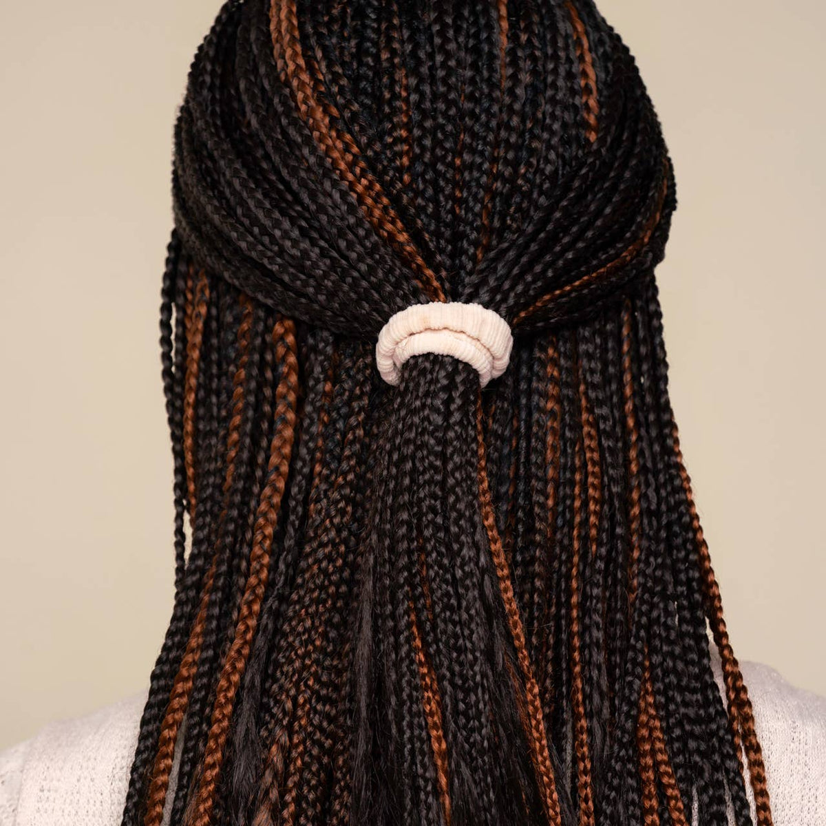 Recycled Fabric Ribbed Hair Elastics 10pc Set | Blush