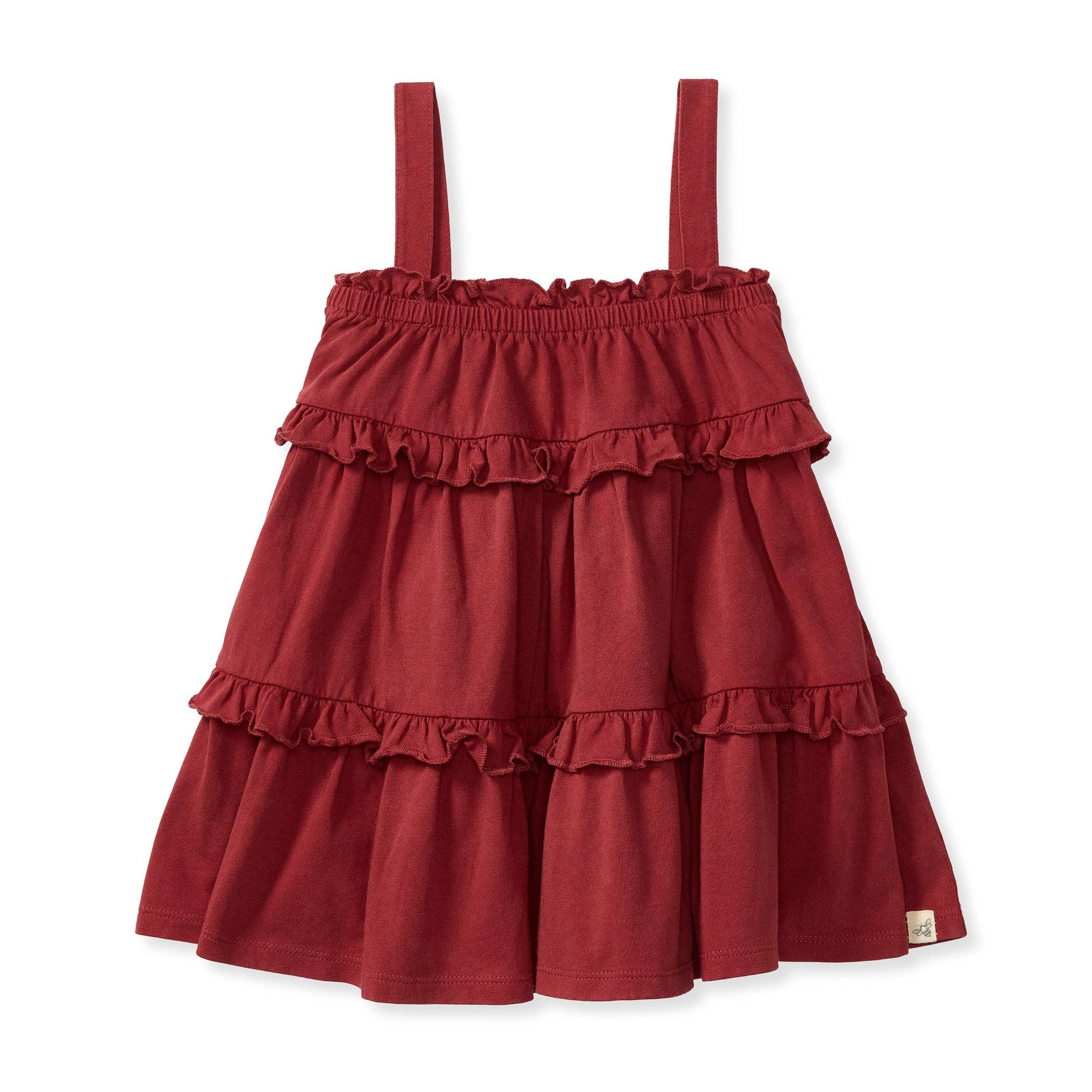 Acid Wash Organic Cotton Dress | Red